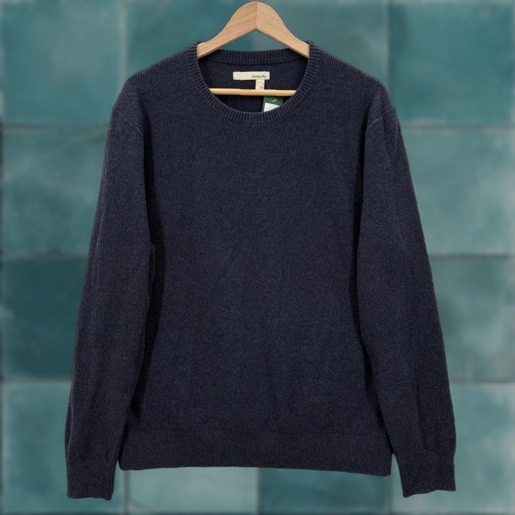 Vintage Hawker Rye Sweater Mens Large Navy Joshua Thermal Crewneck Waffle Knit Pullover Size US L / EU 52-54 / 3 - 1 Thumbnail