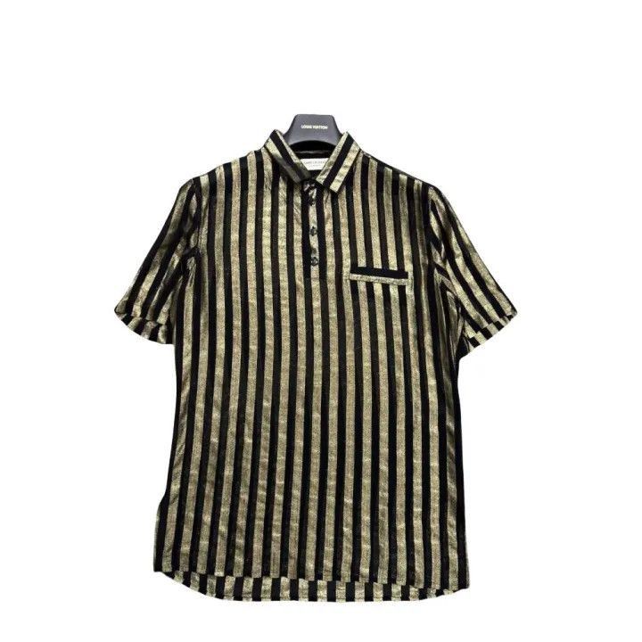 Saint Laurent Paris Yves Saint Laurent Black Gold Striped Polo Shirt-2507 Size US M / EU 48-50 / 2 - 6 Thumbnail