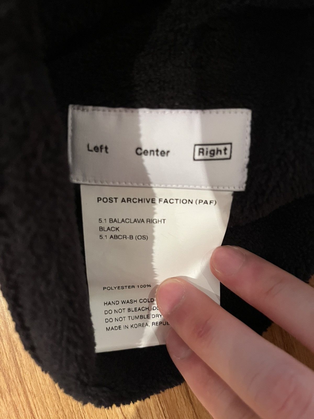 POST ARCHIVE FACTION (PAF) POST ARCHIVE FACTION (PAF) 5.1 BALACLAVA RIGHT Size ONE SIZE - 5 Thumbnail