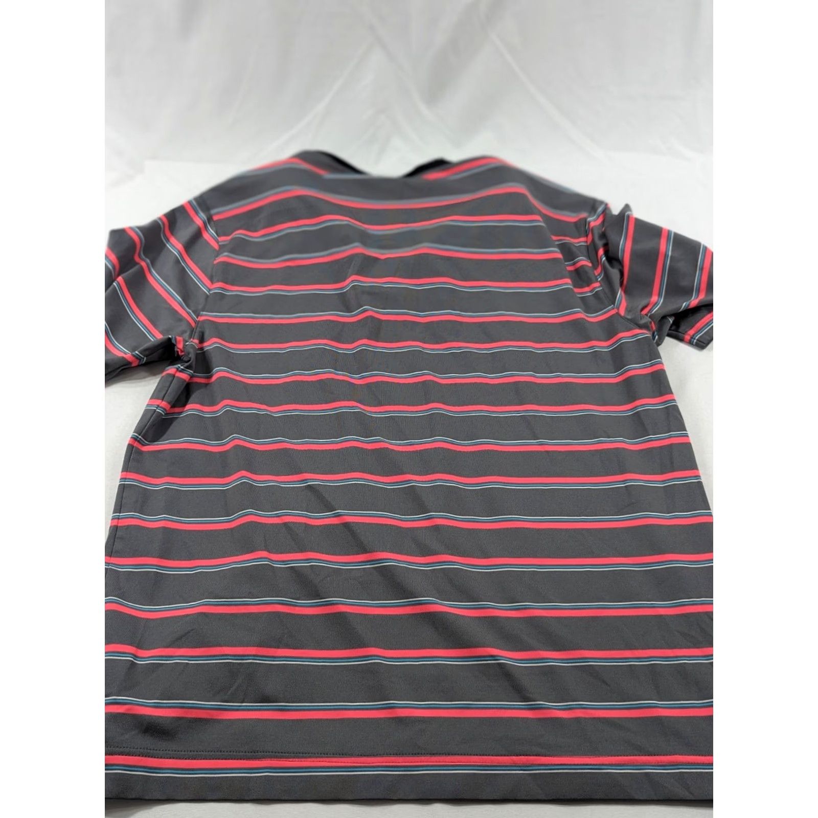 Under Armour Under Armour Polo Shirt S/S Golf Draddy Sport Multicolor Striped Gray Pink Large - Men Size US L / EU 52-54 / 3 - 7 Thumbnail