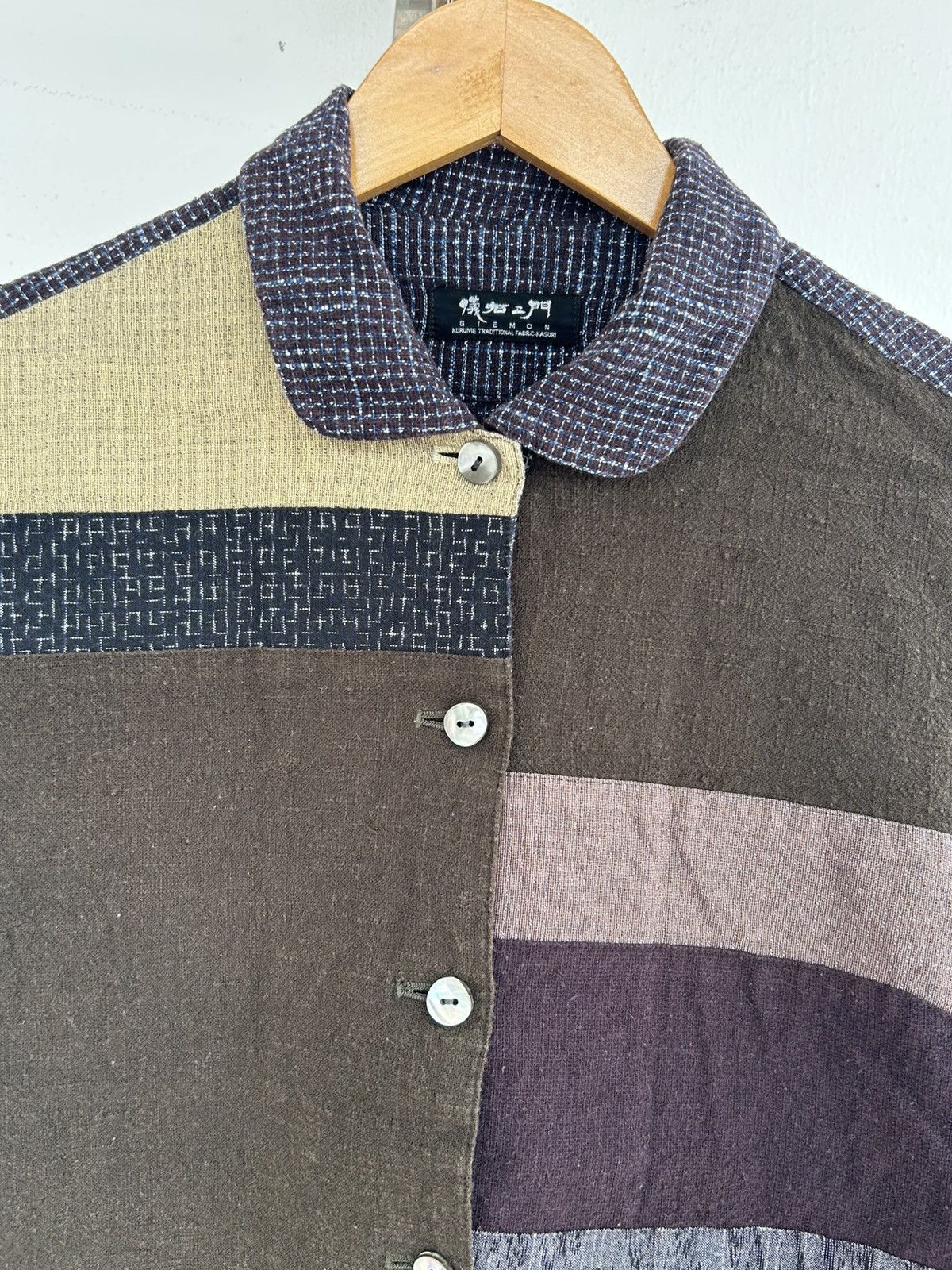 Japanese Brand Kurume Patchwork Button Up Shirt Size US M / EU 48-50 / 2 - 3 Thumbnail