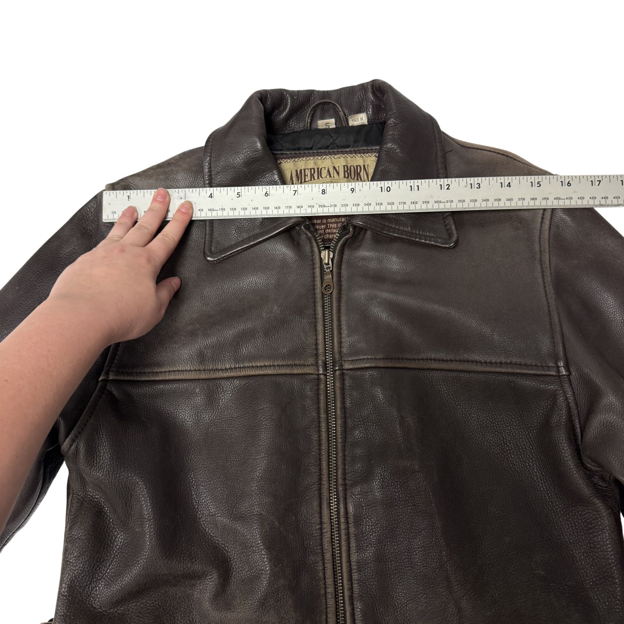 Other Vtg American Born Leather MoTo DISTRESSED Biker Jacket Size S / US 4 / IT 40 - 10 Thumbnail