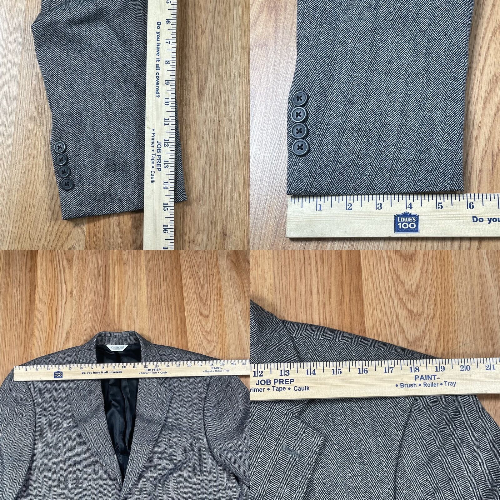 Joseph VINTAGE Joseph & Feiss Gray Sport Coat 100% Lambswool Blazer 2 Button Jacket Men’s Sz 42 Size 42R - 8 Thumbnail