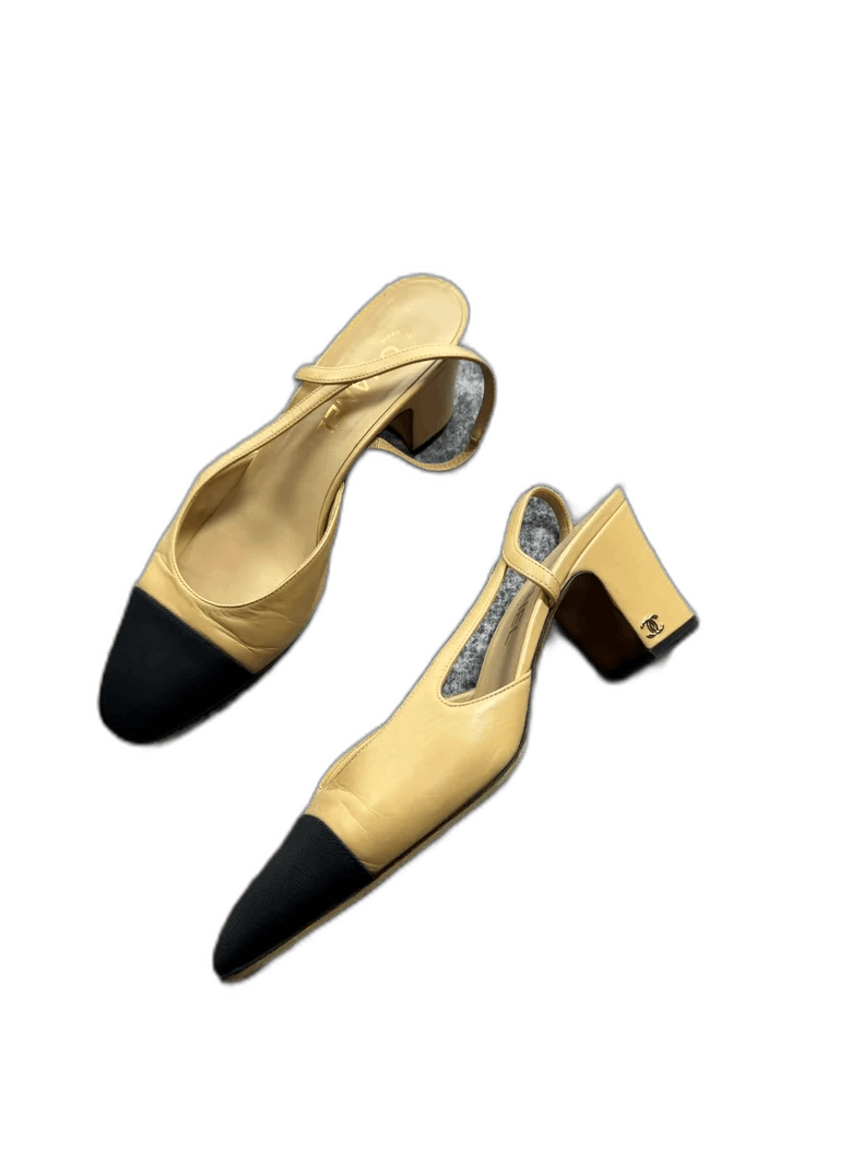 Chanel Chanel Beige and Black High Heels-yf Size US 8.5 / EU 41-42 - 1 Thumbnail