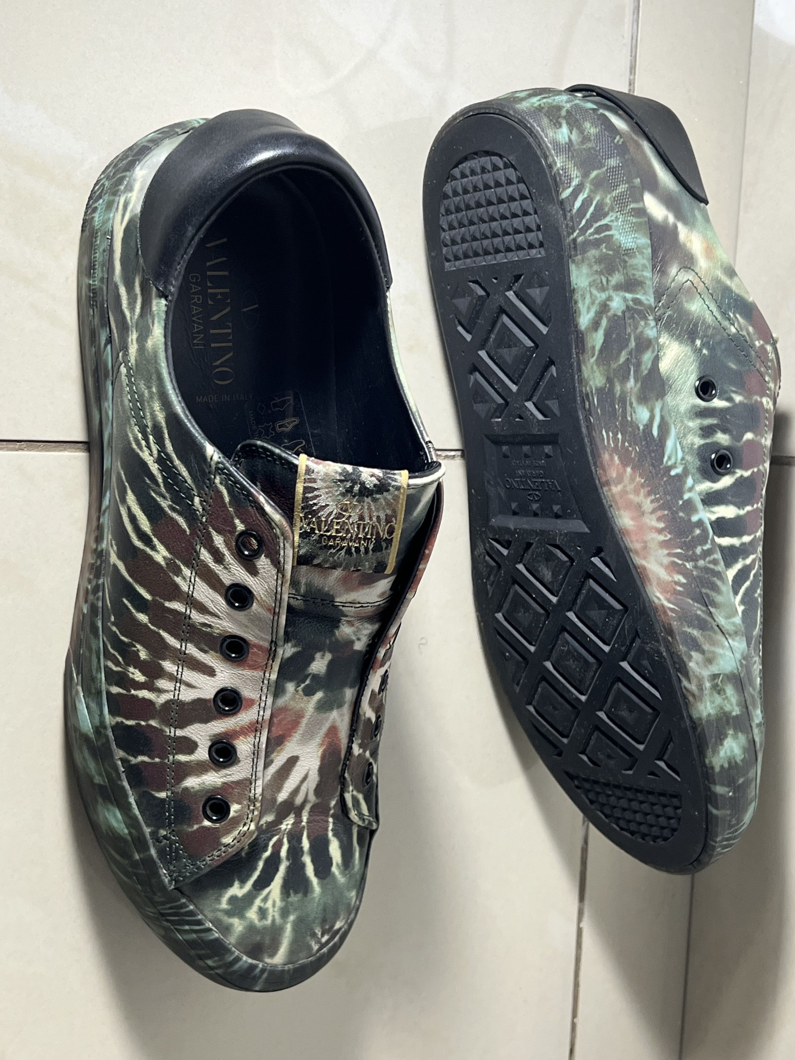 Valentino Valentino Garavani tie dye leather slip-on Size US 10.5 / EU 43-44 - 2 Thumbnail