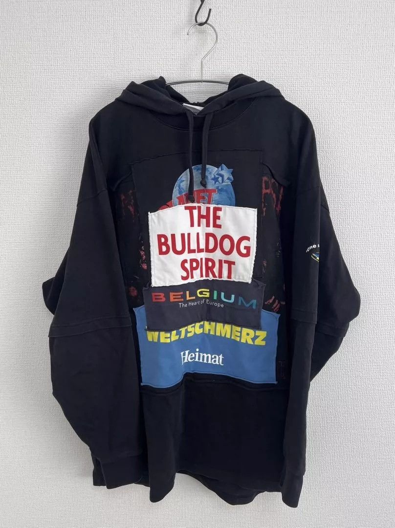 Vetements 19aw spliced knit hoodie -DMC