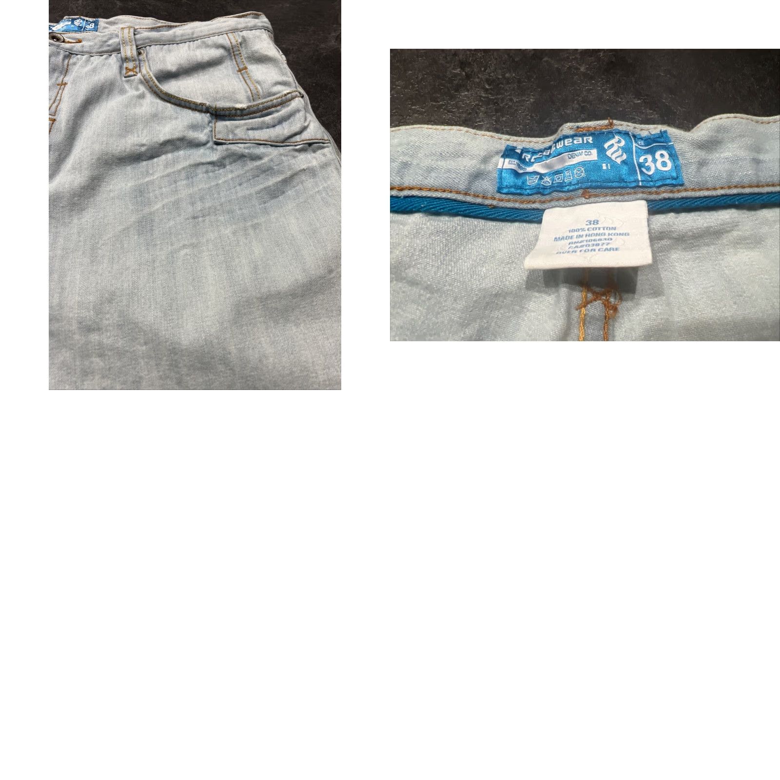 Rocawear VINTAGE Rocawear Bermuda Shorts Mens 38 Light Denim Baggy 90s Grunge Blue Cotton Polyester Embroidered Casual Mens Size US 38 / EU 54 - 10 Thumbnail