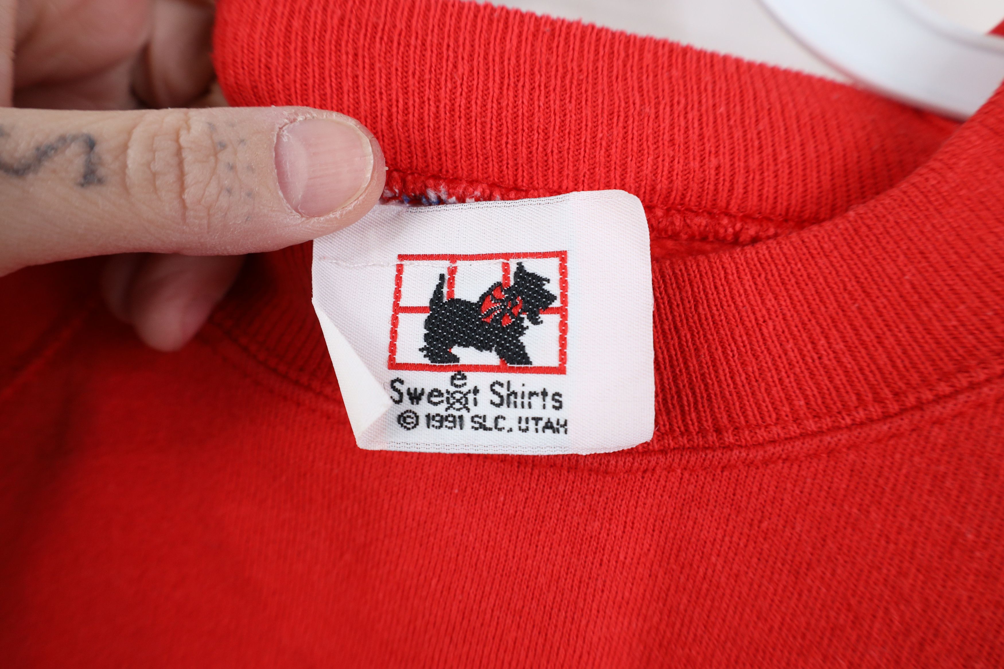 Vintage Vintage 90s Streetwear Cat Kitten Patch Heart Sweatshirt USA Size XL / US 12-14 / IT 48-50 - 9 Thumbnail