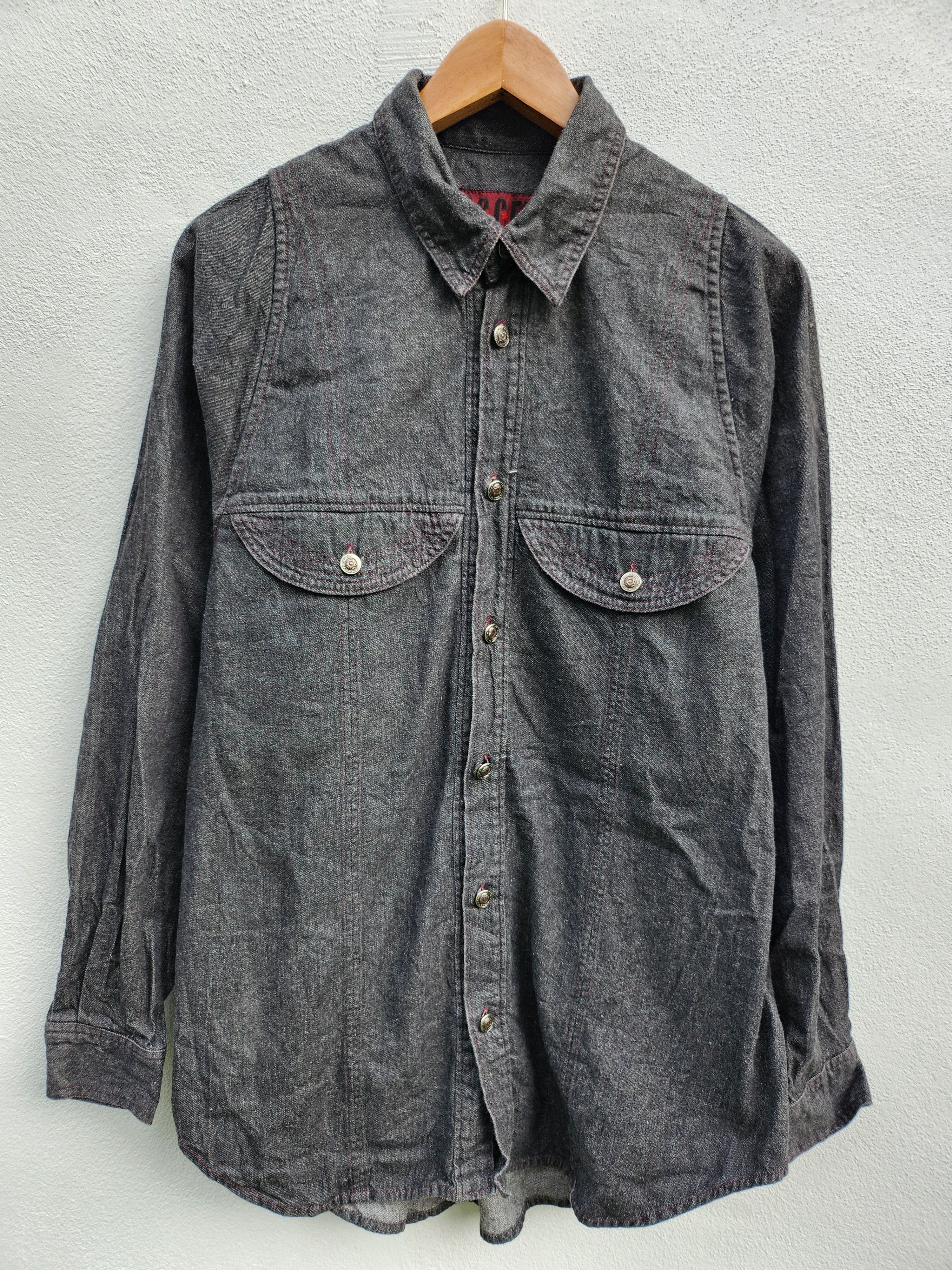 If Six Was Nine × Japanese Brand × Yoshiyuki Konishi FICCE JEANS by YOSHIYUKI KONISHI DENIM SHIRT Size US M / EU 48-50 / 2 - 2 Thumbnail
