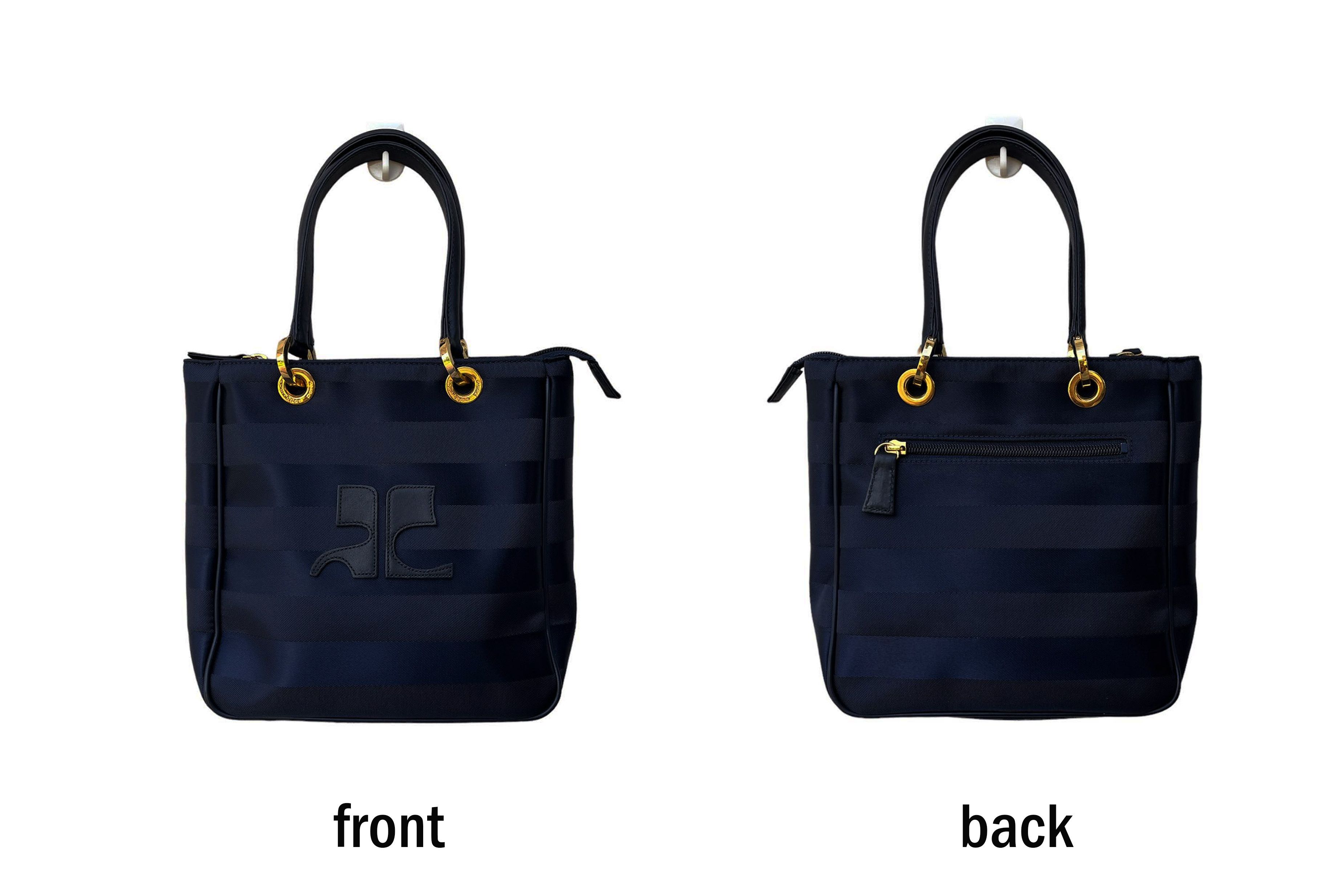 Courreges COURRÈGES PARIS Navy nylon handbag with Striped textured Size ONE SIZE - 2 Thumbnail