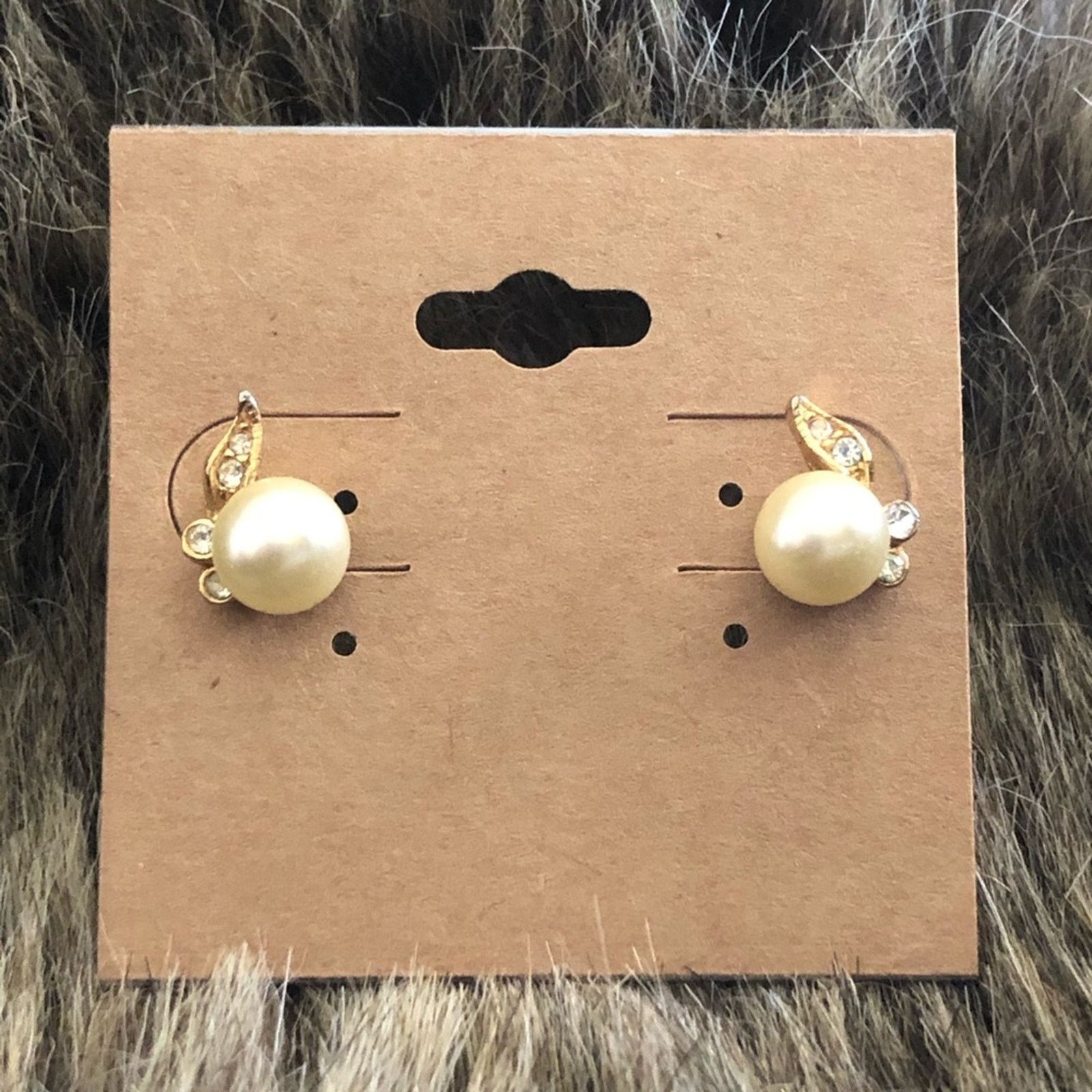 Vintage Vintage faux pearl rhinestone accent earrings Size ONE SIZE - 1 Thumbnail
