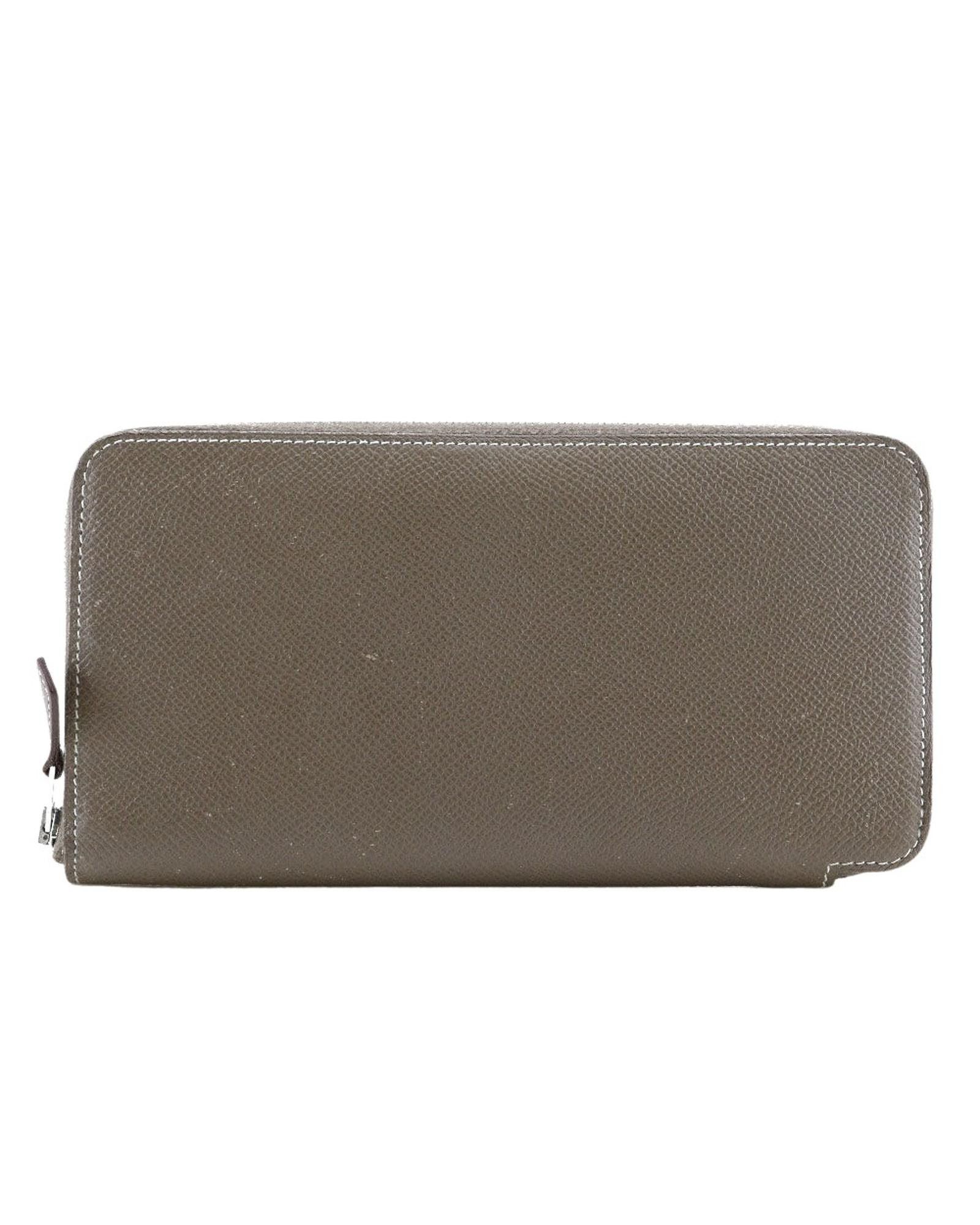 image of Hermes Long Wallet With Silk Detailing in Grey, Women's