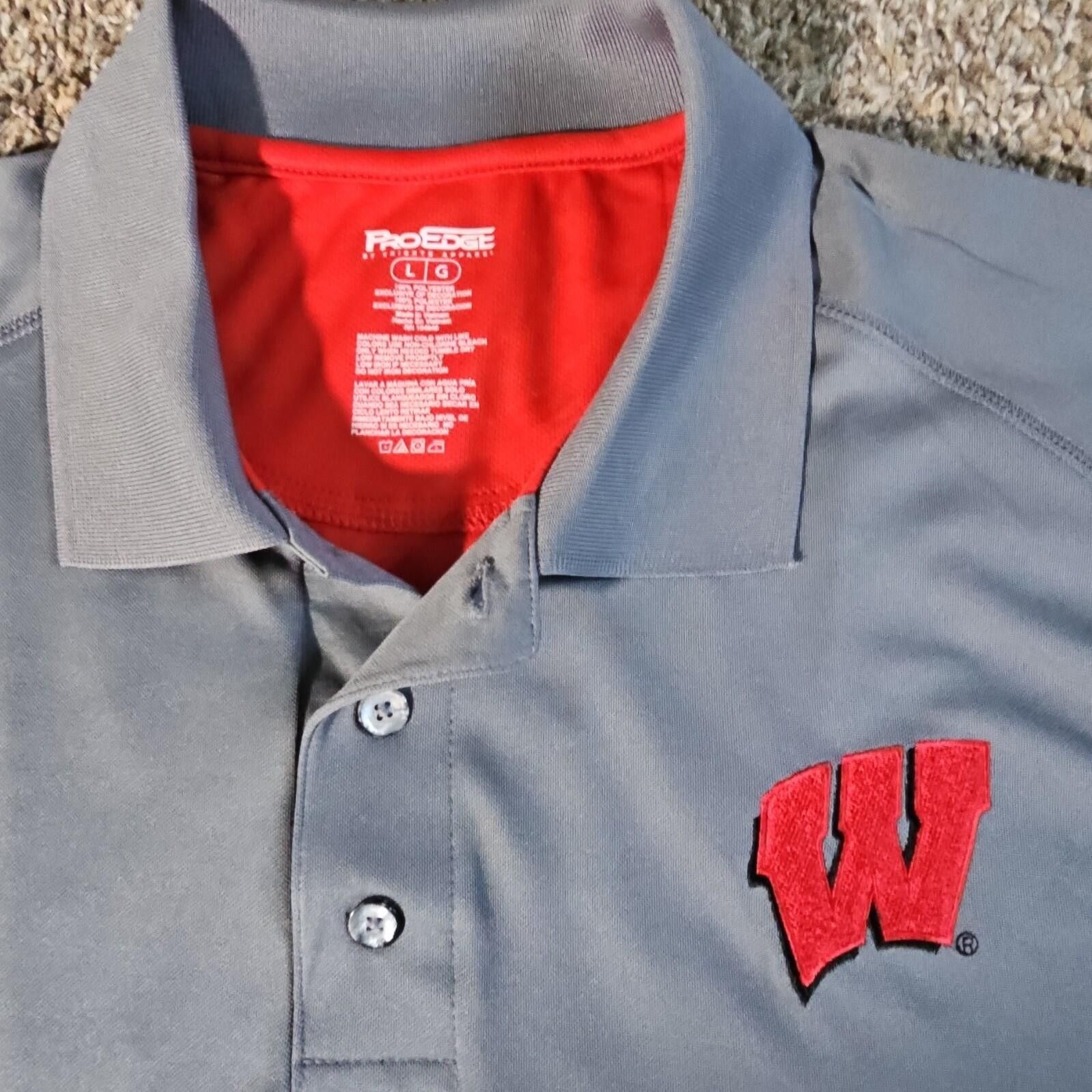 Pro Edge Pro Edge L WI Badgers Polo Small Stains Size ONE SIZE - 2 Thumbnail