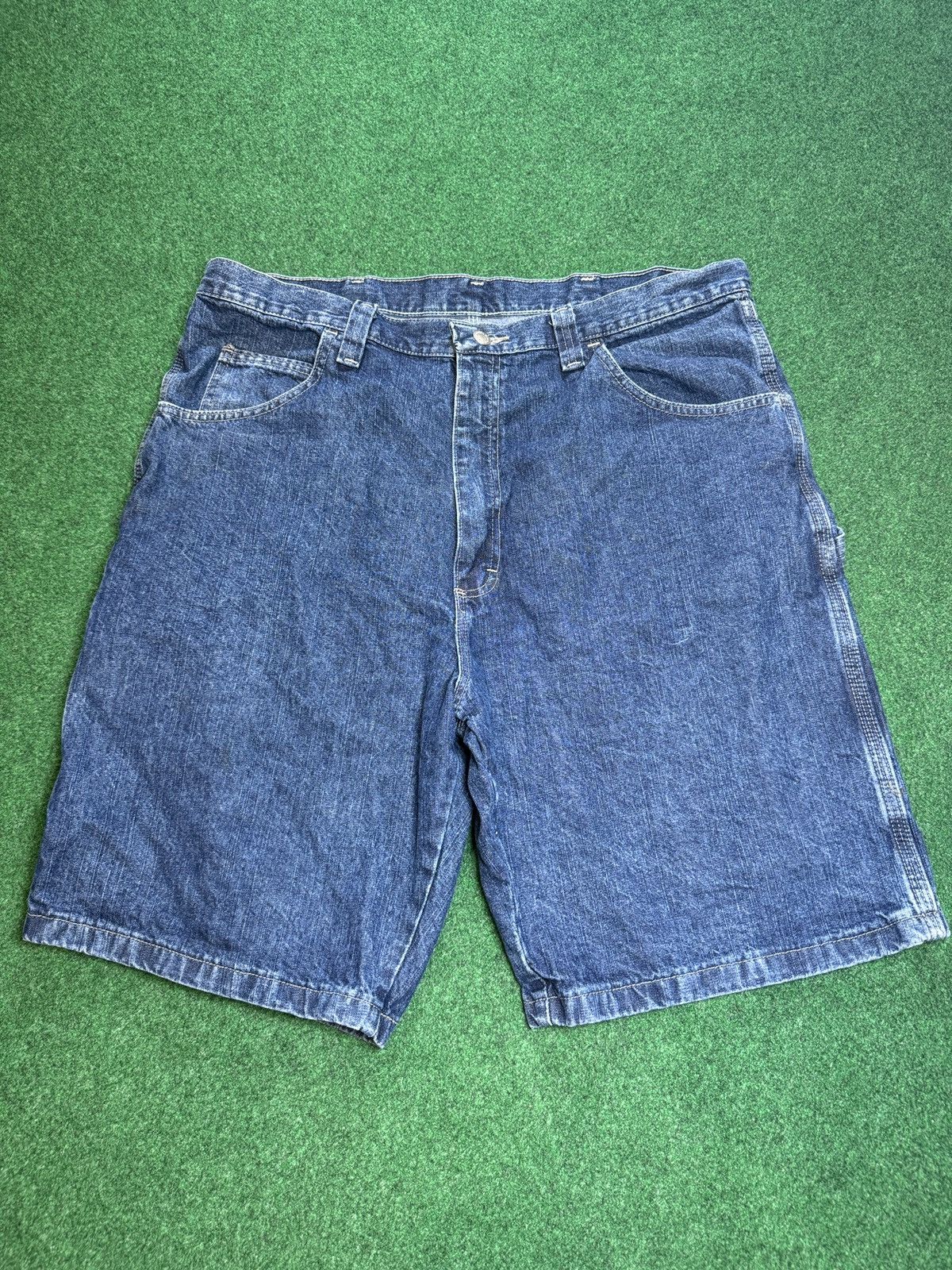 Wrangler Y2K Carpenter Baggy Jort Hip Hop Skater Grunge Denim Shorts Size US 38 / EU 54 - 2 Thumbnail