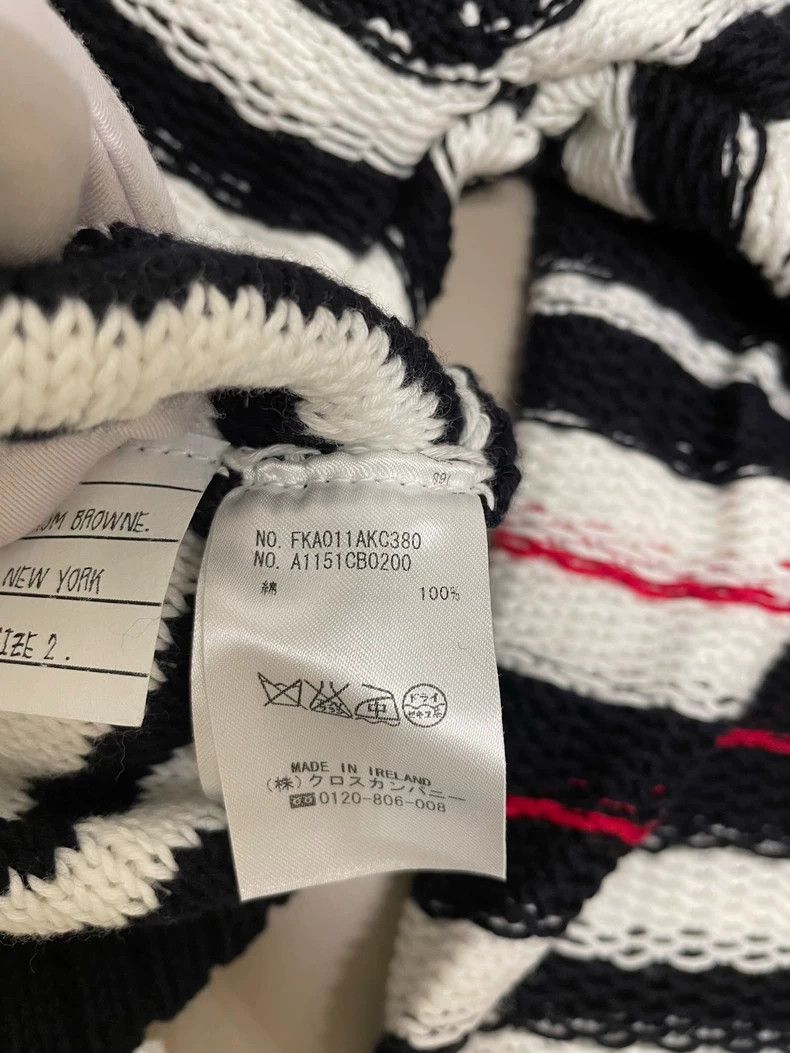 Thom Browne Thom Browne White and black striped cotton sweater Size US M / EU 48-50 / 2 - 5 Thumbnail
