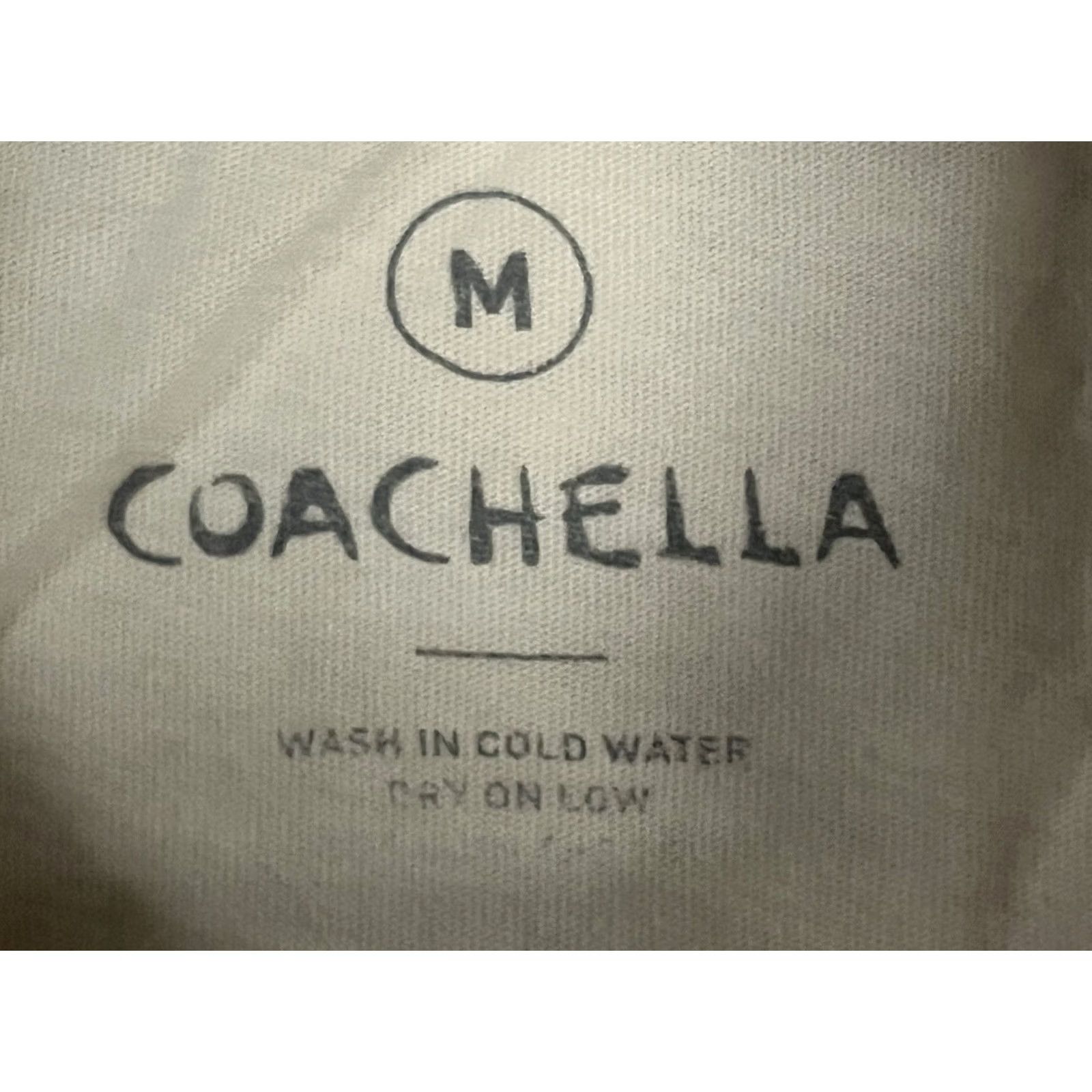 Vintage Coachella T-Shirt Unisex Graphic Print Crew Neck Short Sleeve Cream Size M Ivory Cotton Men Slim Regular Vintage: No Size US M / EU 48-50 / 2 - 5 Thumbnail