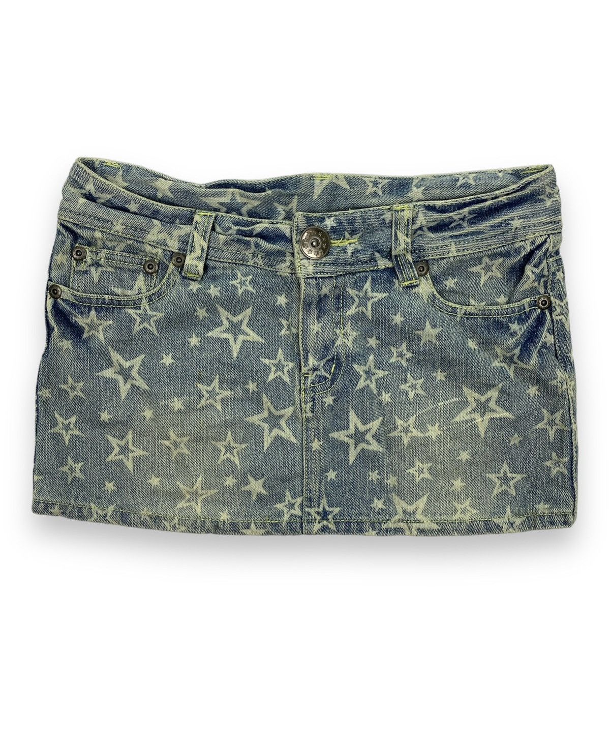 Japanese Brand Grazie Dirty Full Print Jeans Skirt Size 29" - 1 Thumbnail
