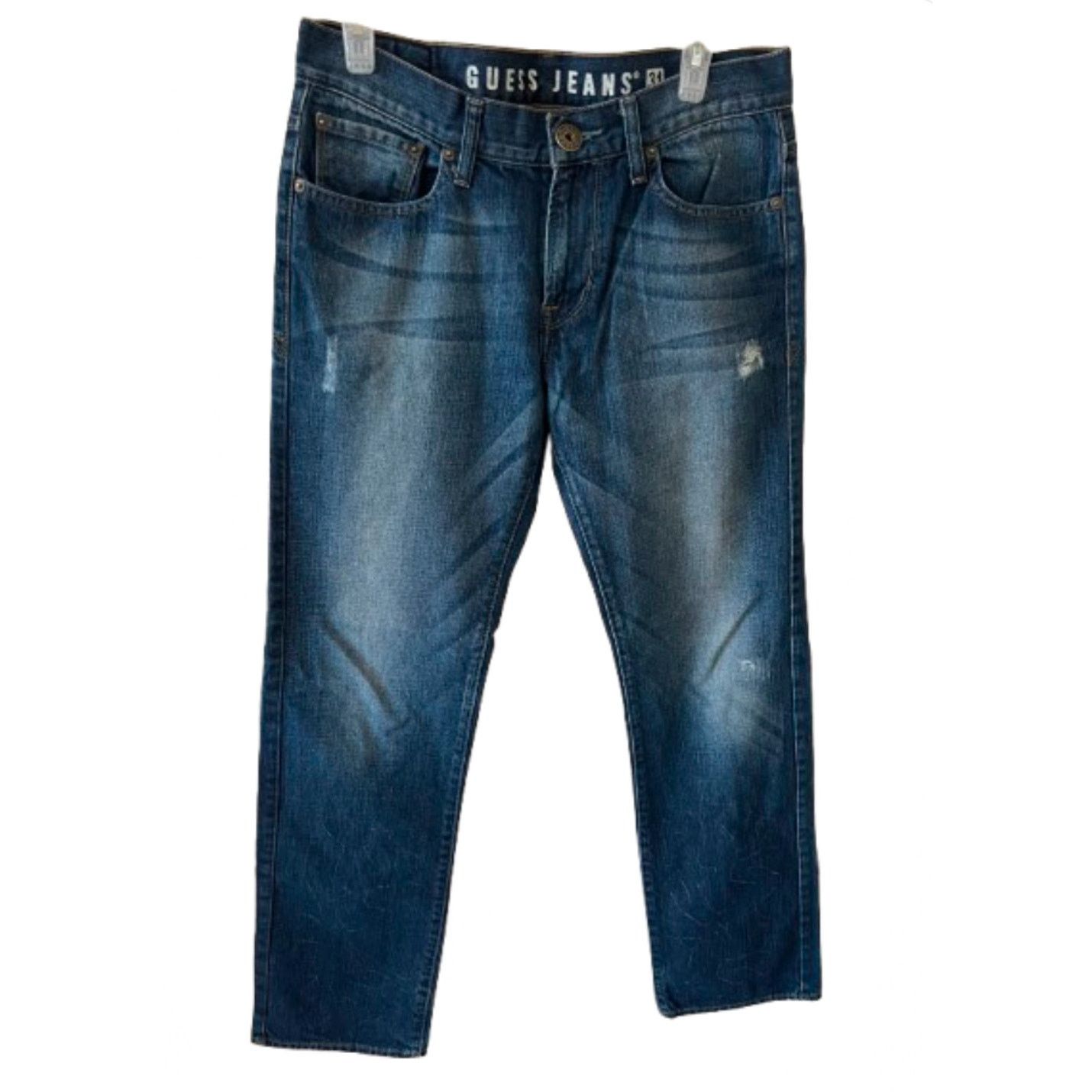 Guess Mens Jeans 31 x 32 Lincoln Slim Straight Leg Faded Whiskered Size US 31 - 1 Thumbnail