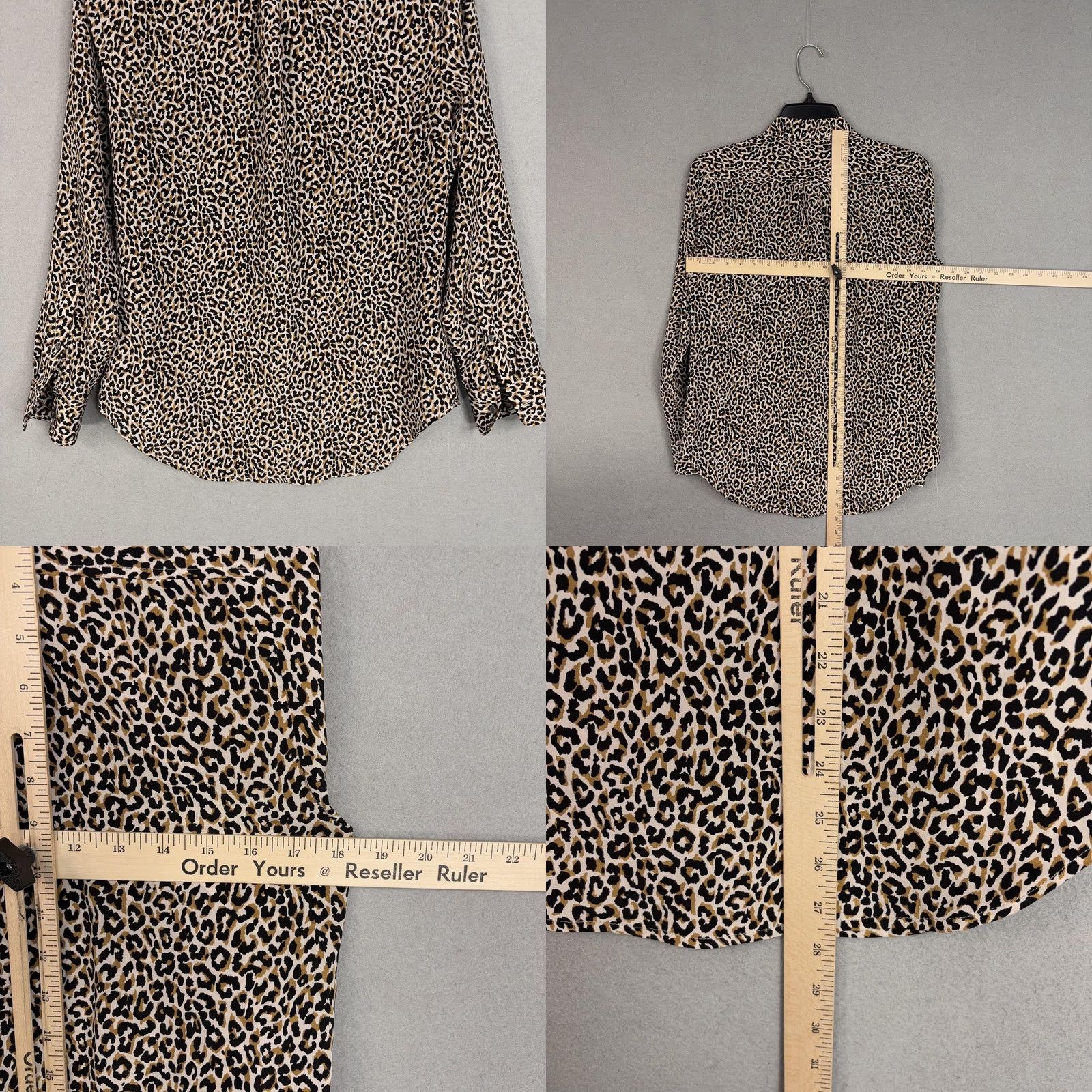 J.Crew J.CREW Shirt Womens 2 Brown Leopard Print Silk Button-Up Long Sleeve Collared Shirt Womens Regular Size 2 Leopard Womens Mens? Size XS / US 0-2 / IT 36-38 - 8 Thumbnail