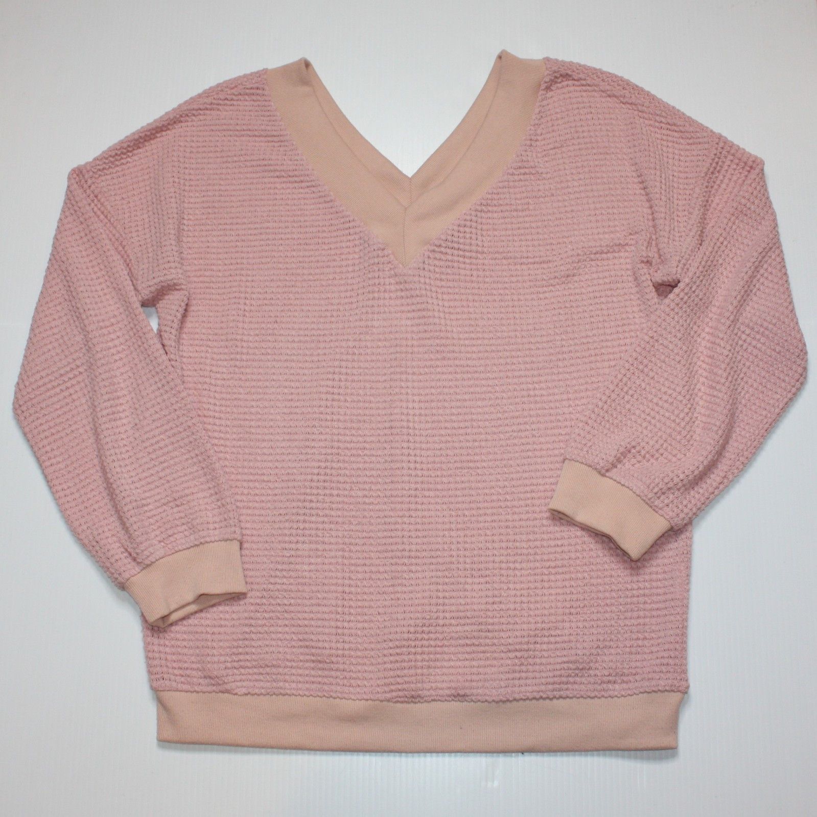 Other Adreamly Casual V-neck Waffle Knit Drop Shoulder Pullover Size M / US 6-8 / IT 42-44 - 2 Thumbnail