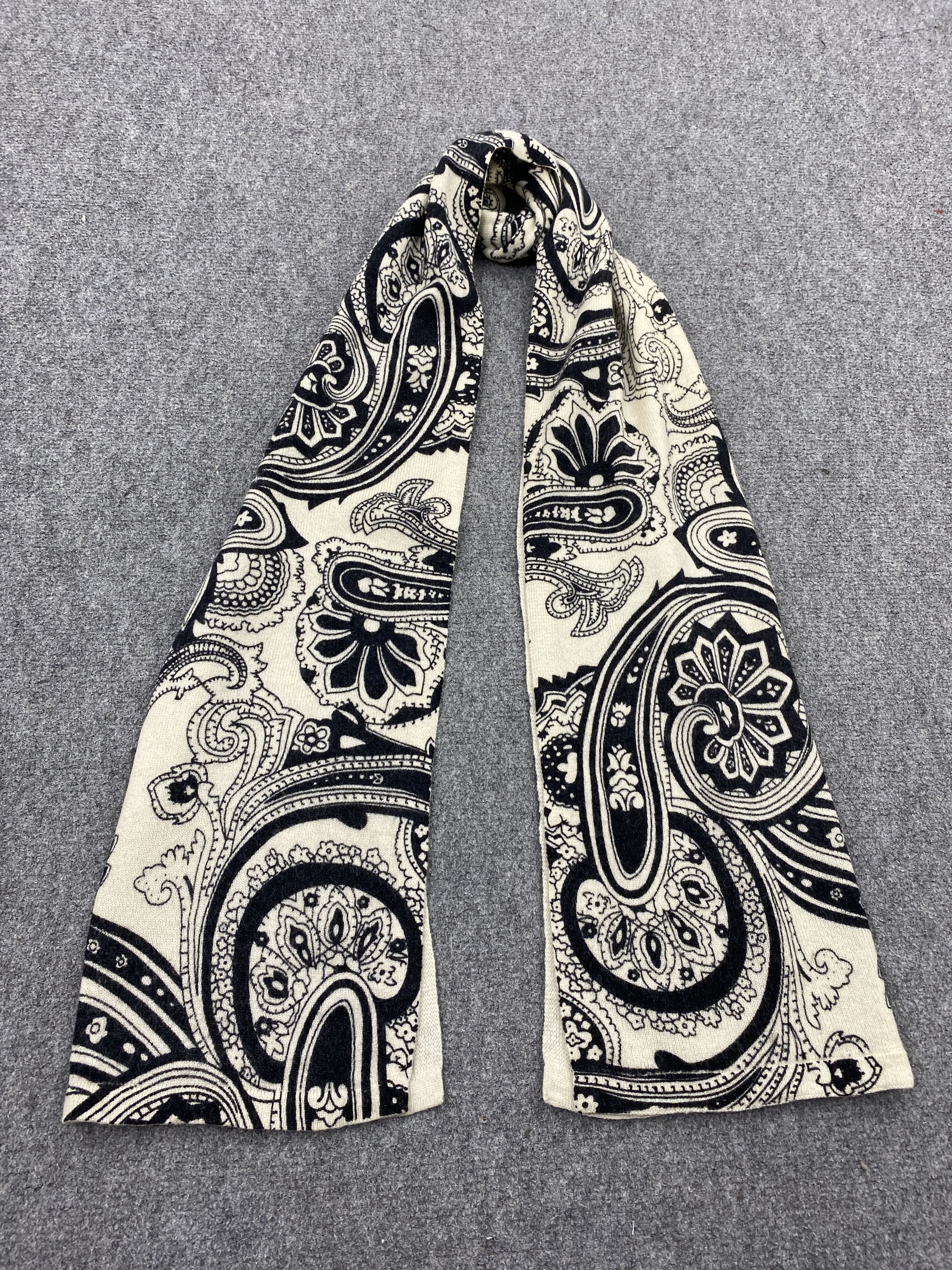 Other Codello Paisley Black White Scarf Muffler - SC0028 Size ONE SIZE - 1 Thumbnail