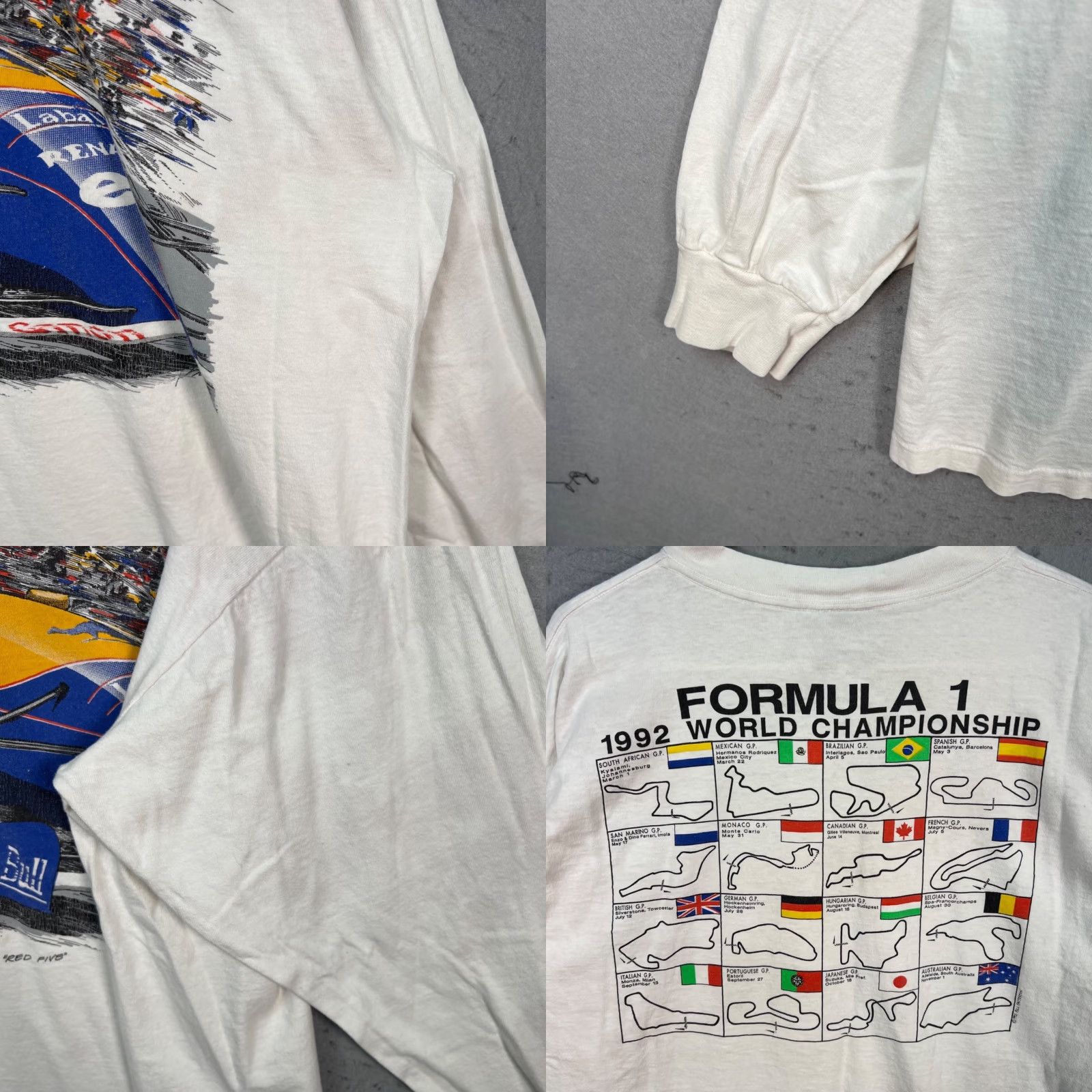 Vintage VTG 1992 Formula 1 Renault World Championship Long Sleeve T-Shirt White Racing Shirts Men XL White 90s VTG Size US XL / EU 56 / 4 - 8 Thumbnail
