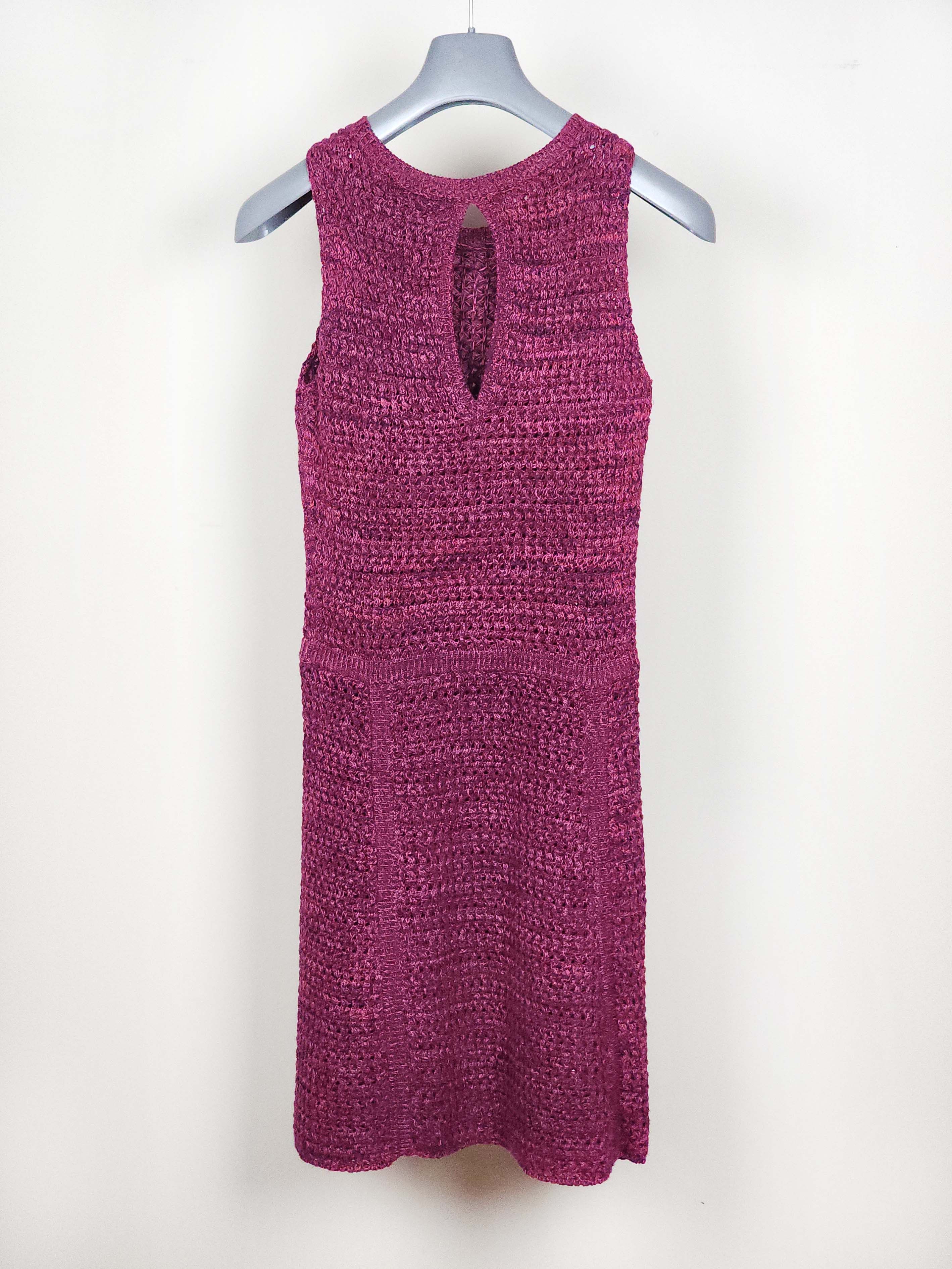 Prada Magenta Purple Cotton Knit A-Line Dress Size M / US 6-8 / IT 42-44 - 3 Thumbnail