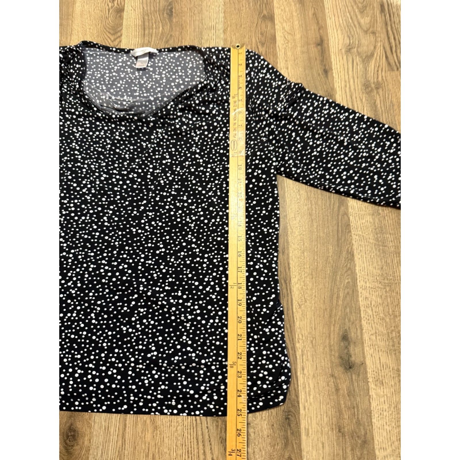 Vintage Christopher & Banks Blouse Women's XL Black White Polka Dots Long Sleeve Shirt Womens XL Black Polka Dot Blouse Used Size XL / US 12-14 / IT 48-50 - 7 Thumbnail