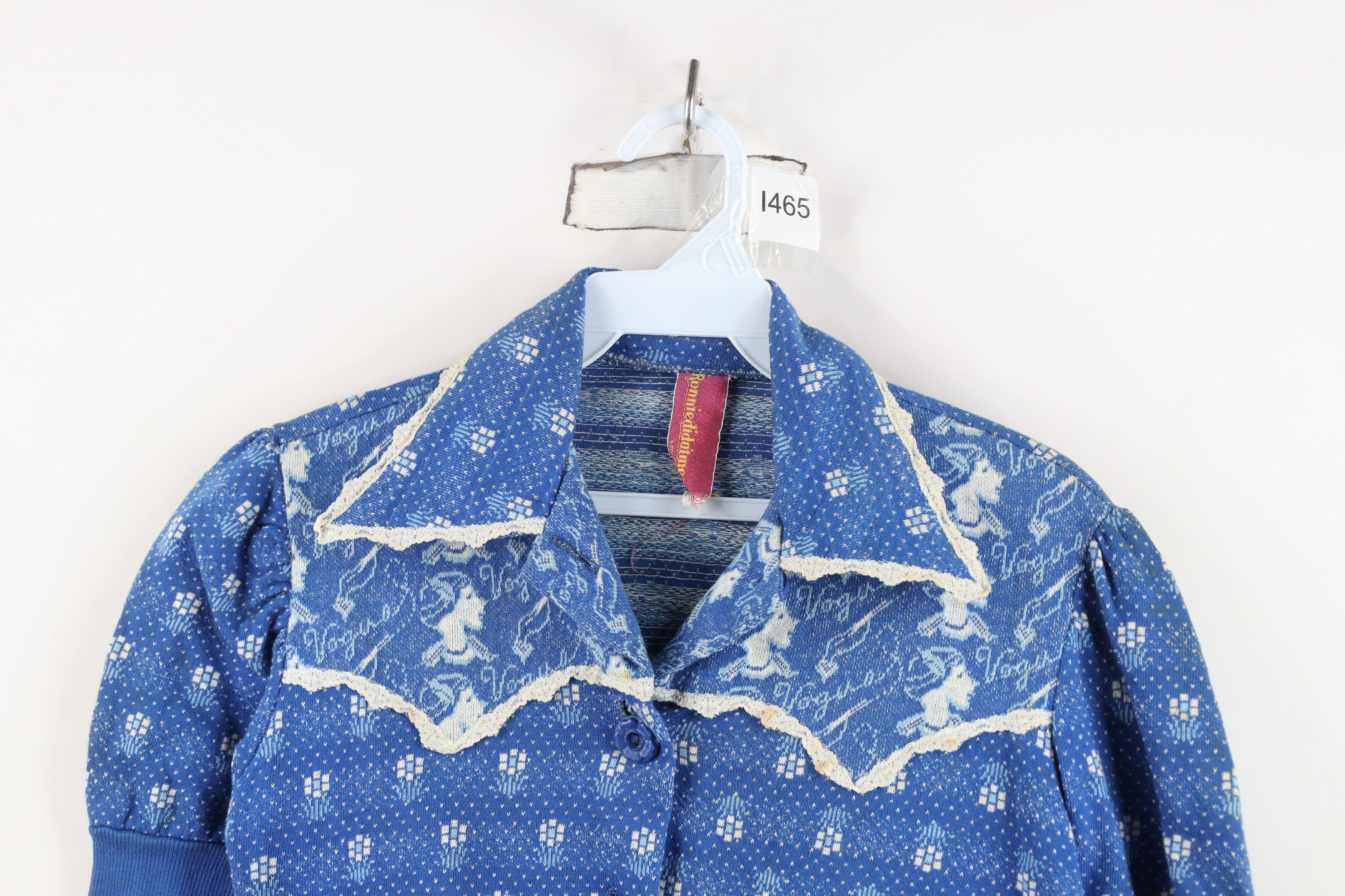 Vintage Vintage 60s Streetwear Flower Lace Knit Polo Shirt USA Size M / US 6-8 / IT 42-44 - 2 Thumbnail