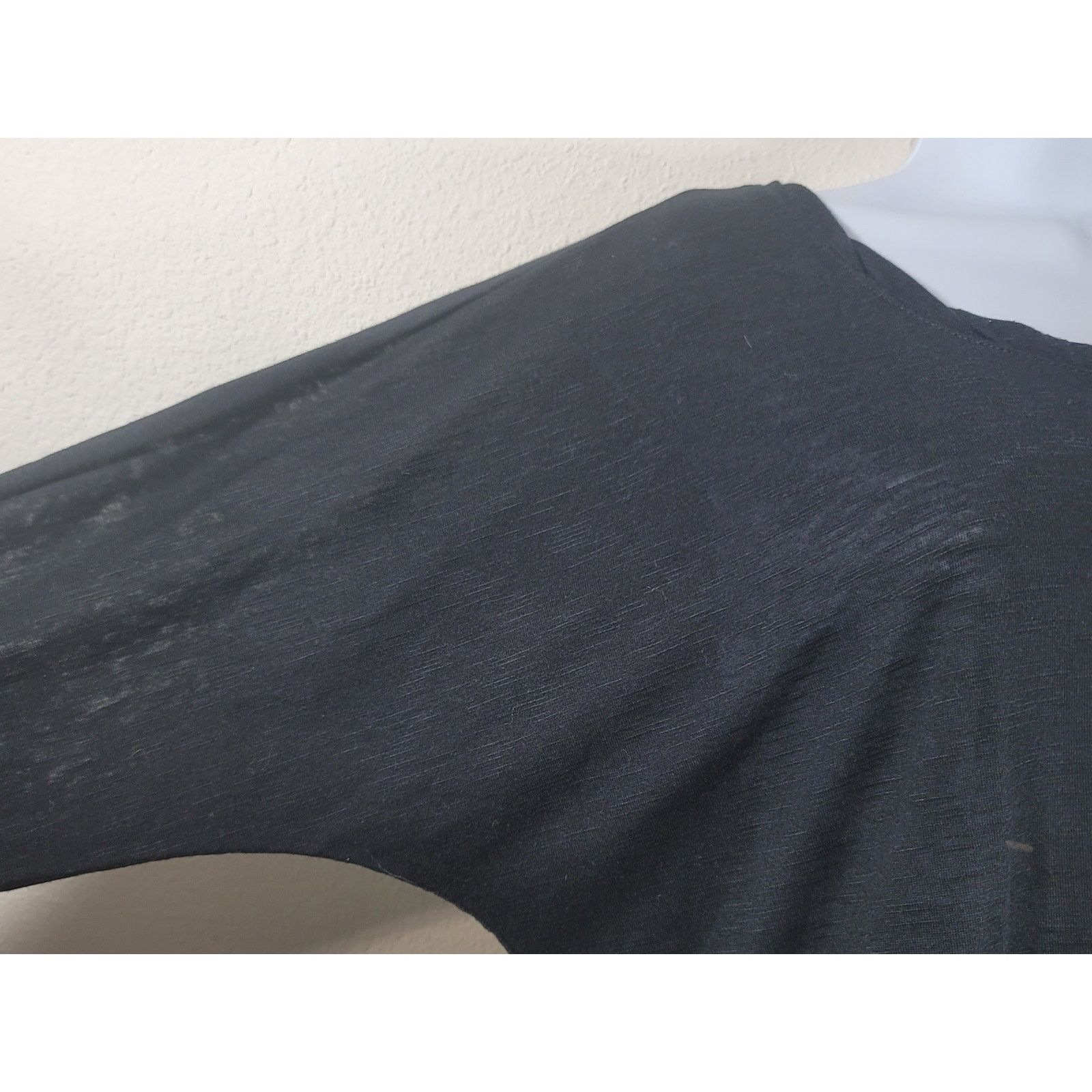 Other Cato Black Slub Knit Round Folded Collar Top Large Size L / US 10 / IT 46 - 2 Thumbnail