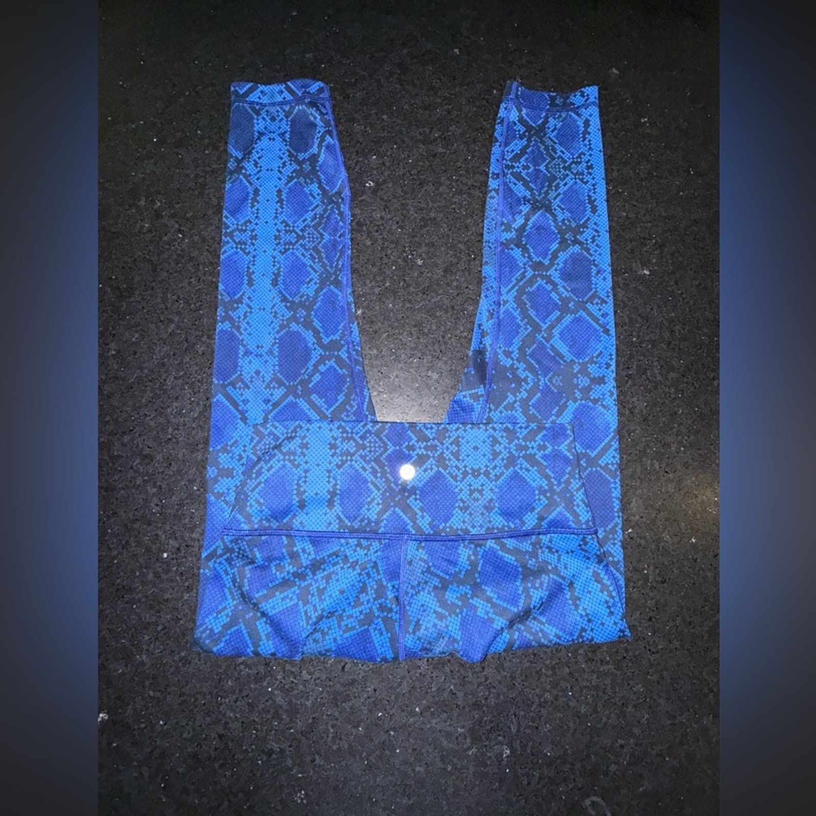 Lululemon Lululemon Wunder leggings Snake Pipe Dream Blue Sapphire 8 Size 30" / US 8 / IT 44 - 2 Thumbnail
