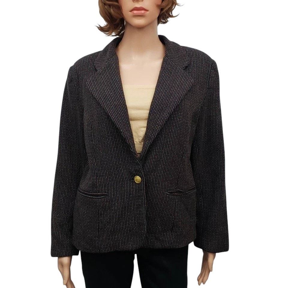 Vintage Vintage Savannah Made in USA Tweed Blazer Jacket Wool 14 Size M / US 6-8 / IT 42-44 - 9 Thumbnail