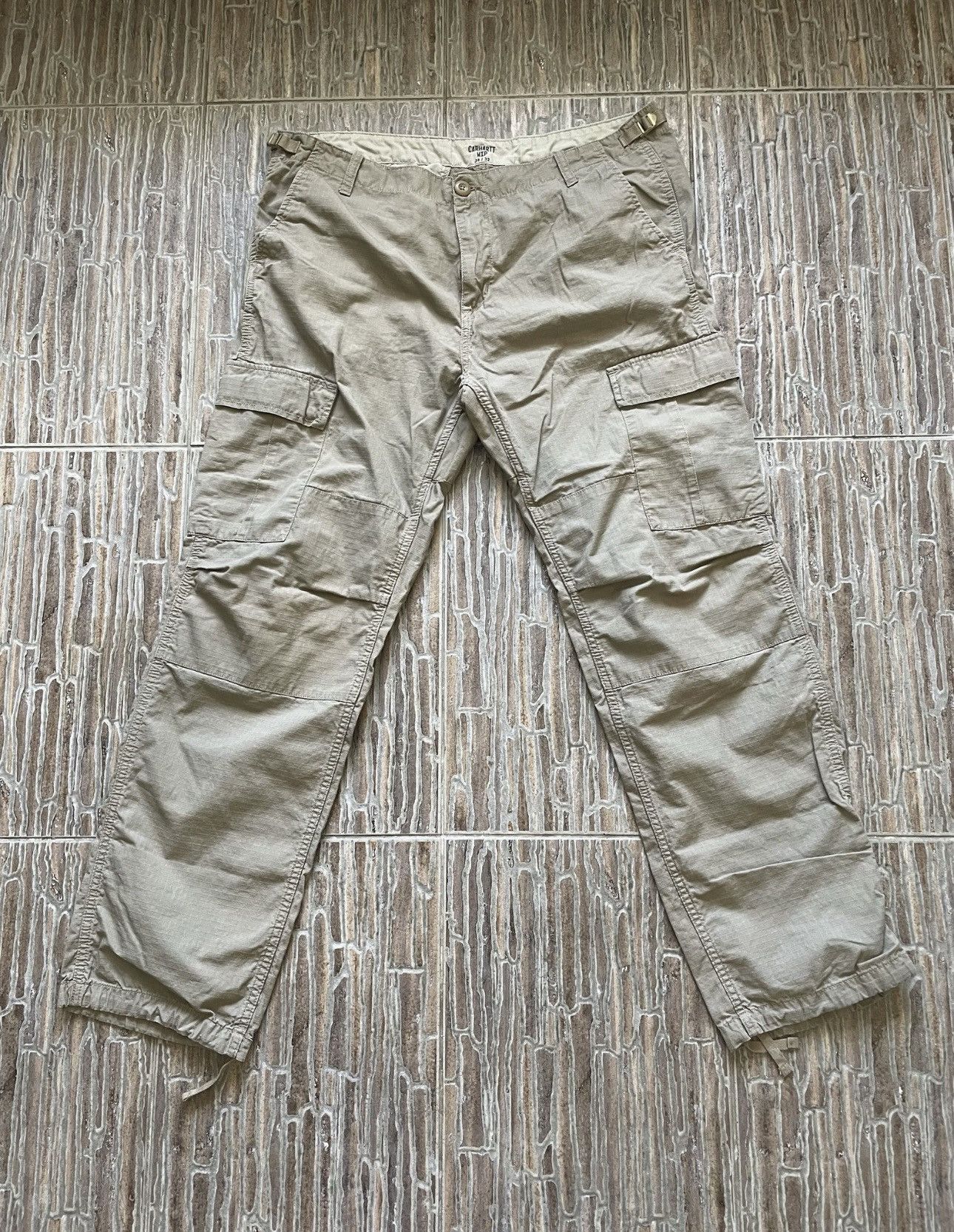 Carhartt WIP Beige Ripstop Aviation Cargo Pants Size 36