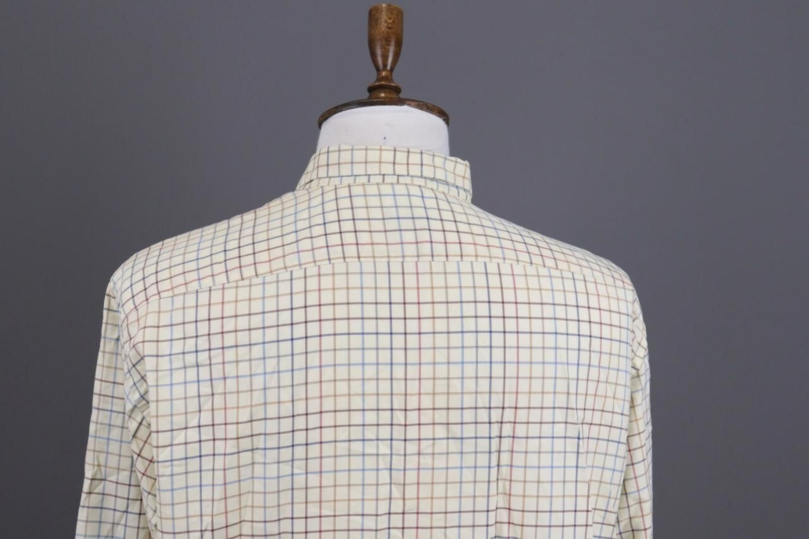 Designer Van Laack Royal Beige Check Shirt Size 44 / 17.5 Size US M / EU 48-50 / 2 - 7 Thumbnail