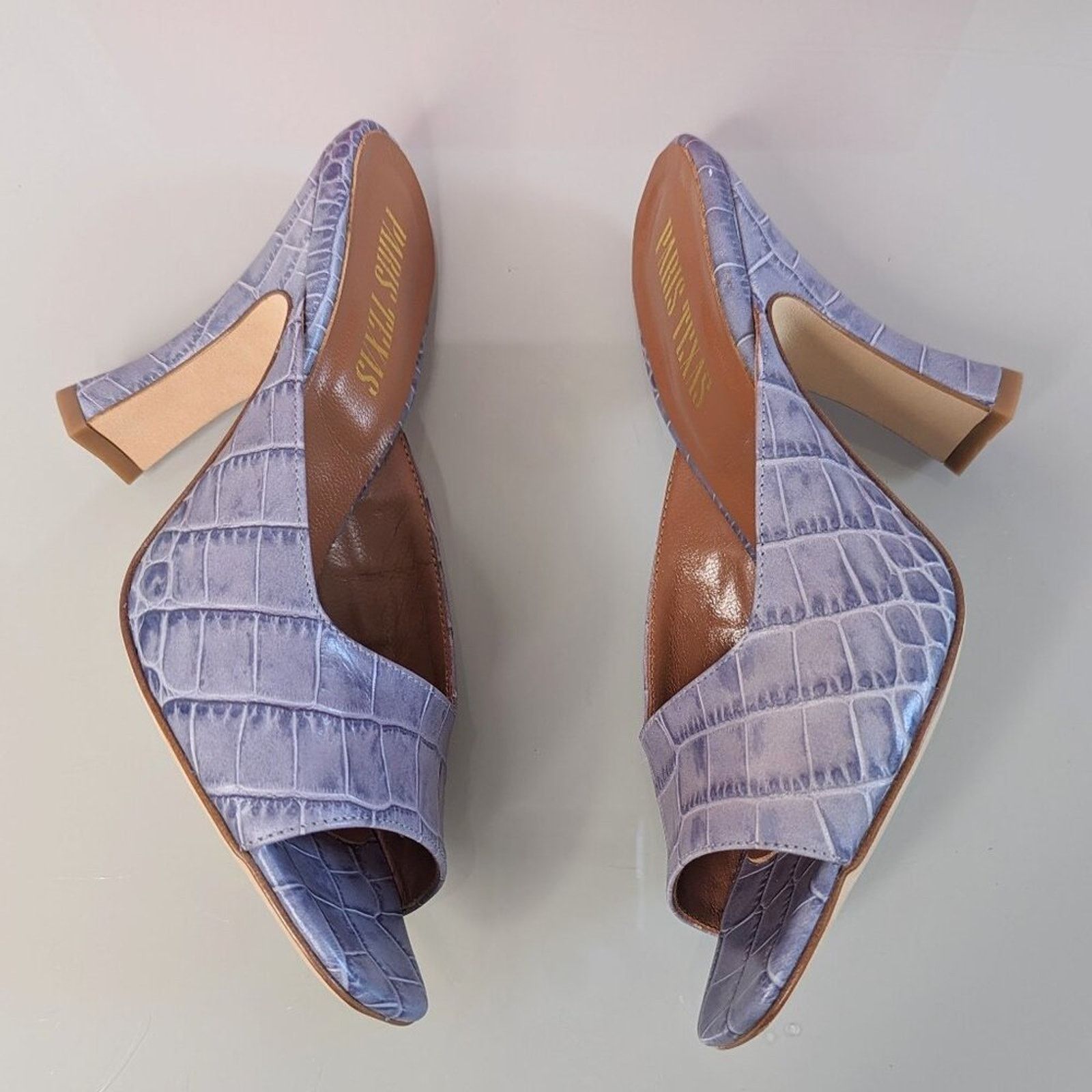 Paris Texas Paris Texas Lavender Moc Croc Square Toe Mule Sandals 36 Size US 6 / IT 36 - 4 Thumbnail