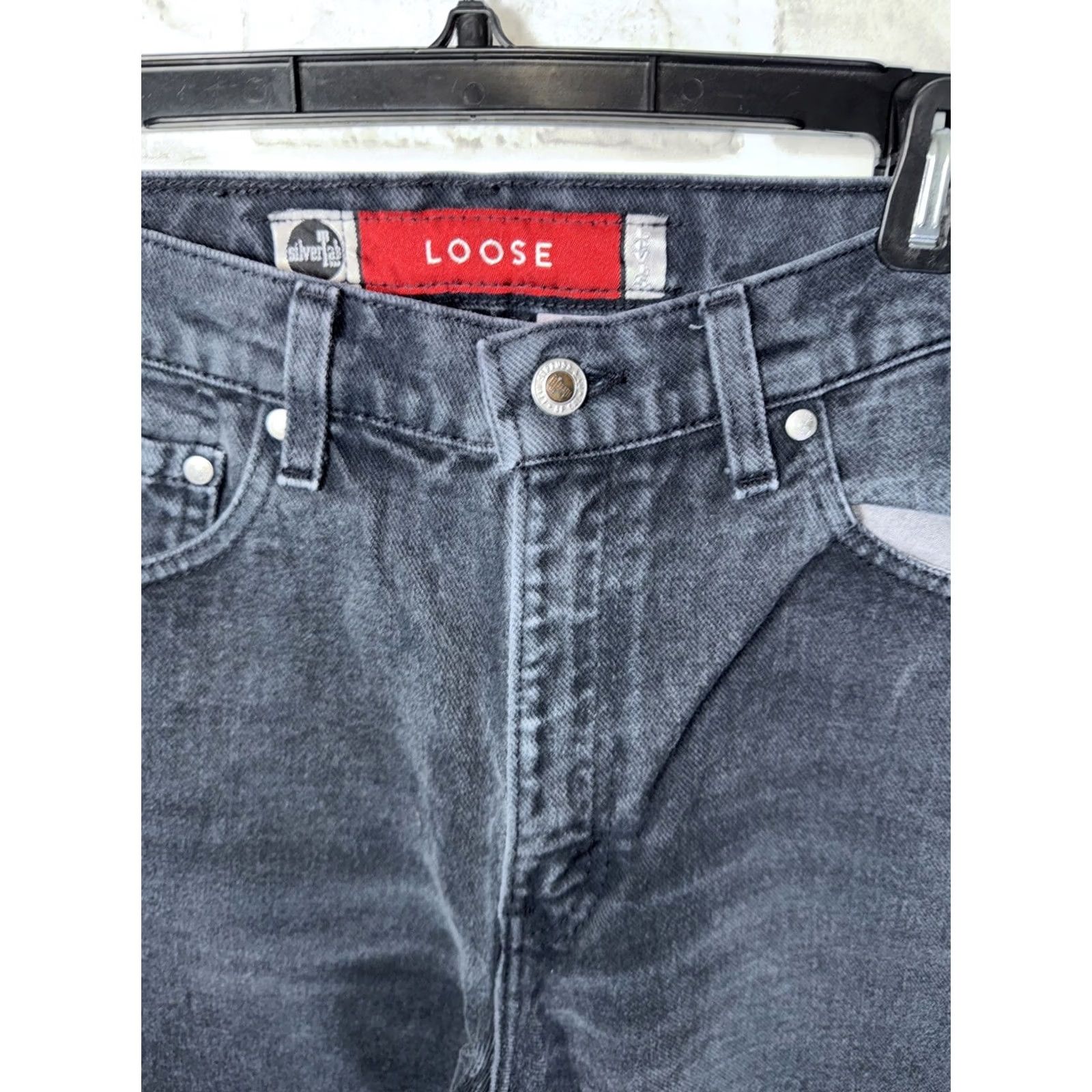 Levi's VINTAGE Levi's Silvertab USA Loose High Waist Black Denim 90s Mom Jeans Womens 6x30” Size 28" / US 6 / IT 42 - 2 Thumbnail