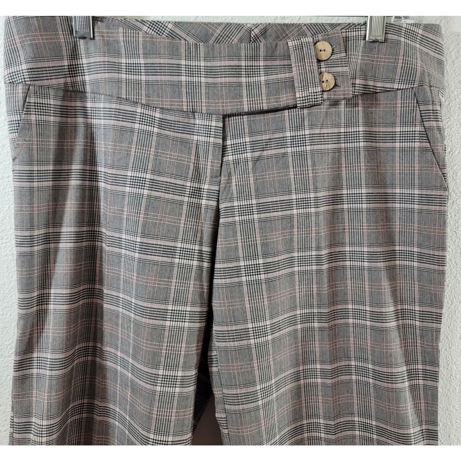 Other Crystal Candy Brown Pink Plaid Wide Cuff Bermuda Shorts L Size 34" / US 12 / IT 48 - 5 Thumbnail