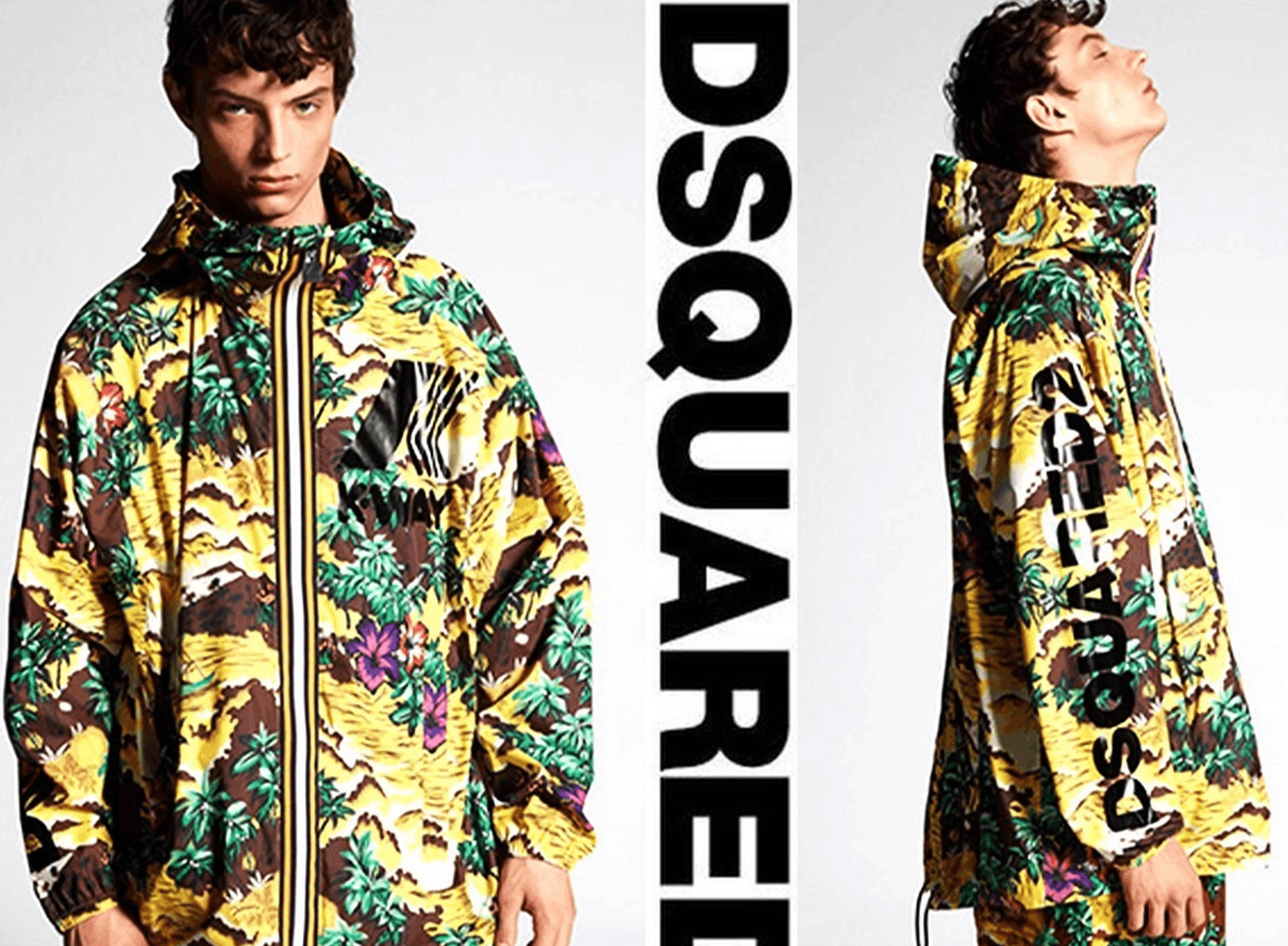 image of Dsquared2 X K-Way Jacket Oversize Size S in Variegated, Men's