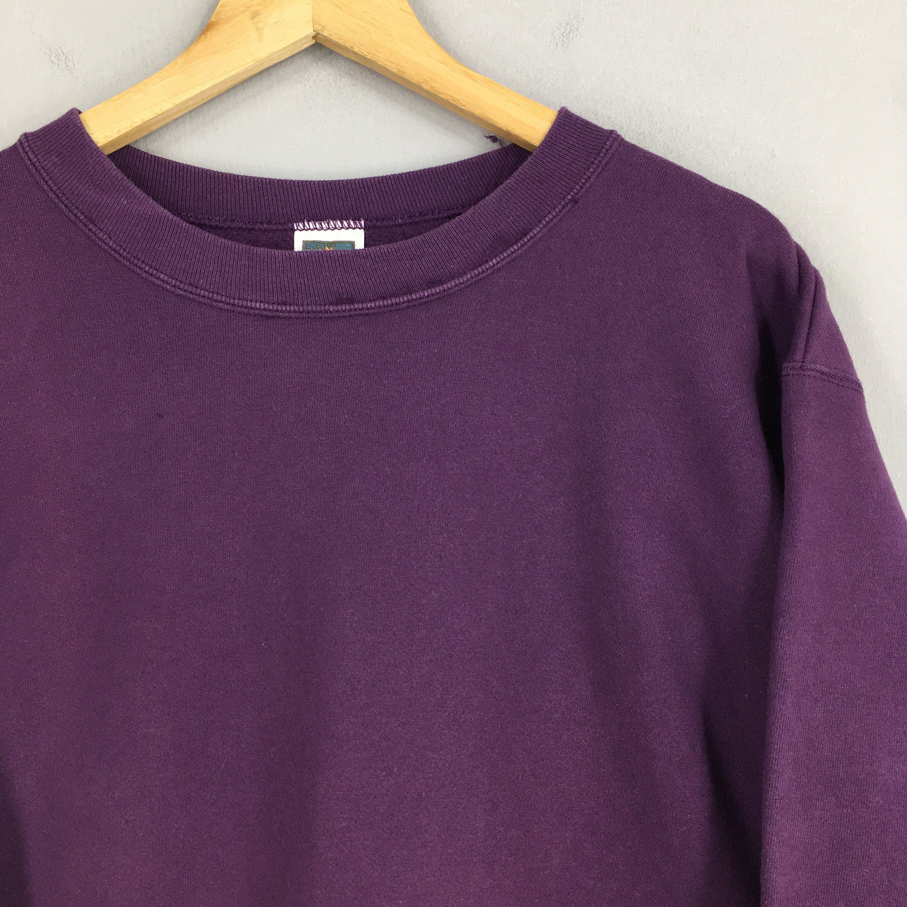 Vintage Plain Sports Purple Baggy Sweatshirt Jumper Large Size US L / EU 52-54 / 3 - 2 Thumbnail
