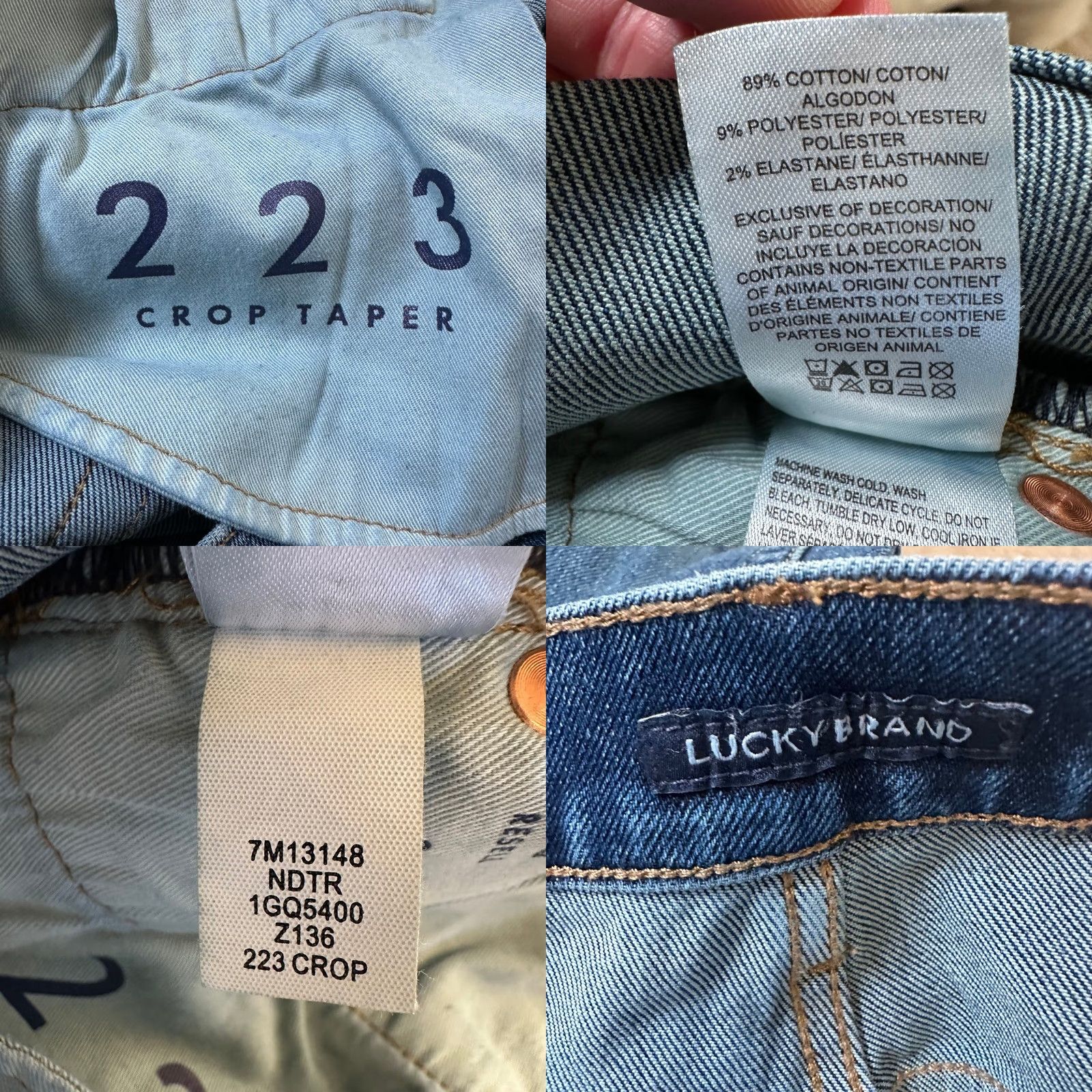 Lucky Brand Lucky Brand 223 Crop Taper Jeans Mens 35x26 Medium Wash Blue Denim Pants Size US 35 - 8 Thumbnail