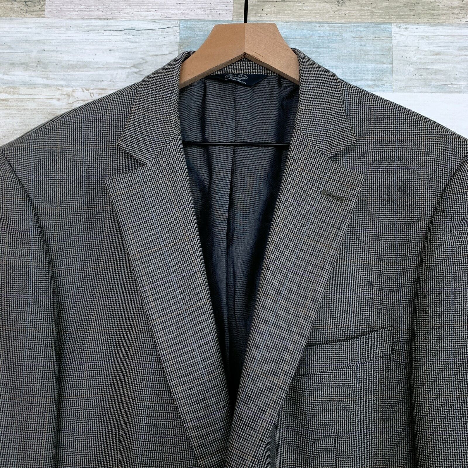 Pronto Uomo Pronto Uomo Platinum Wool Sport Coat Gray Nailshead 46L Size 46L - 2 Thumbnail