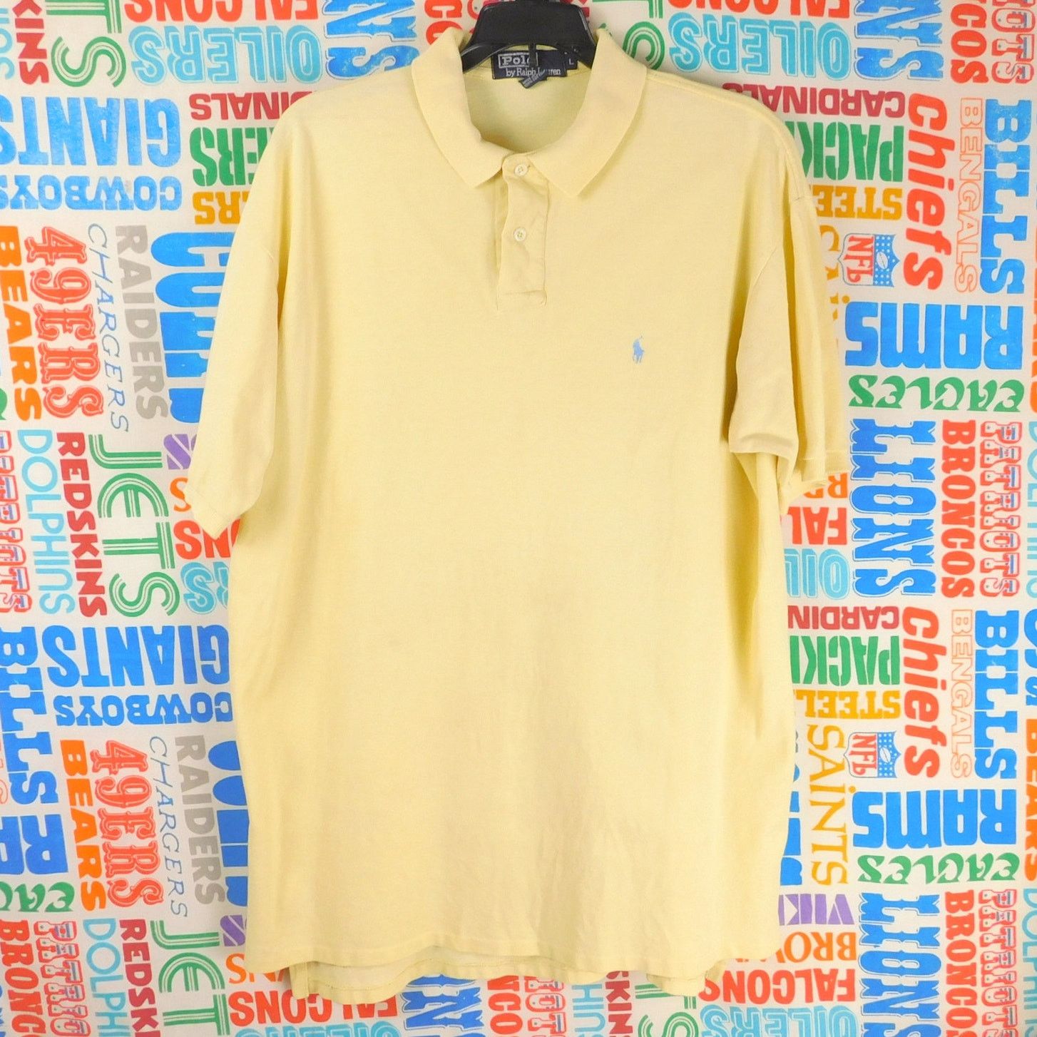 Polo Ralph Lauren Ralph Lauren Polo Shirt Size L Pale Yellow Blue Pony 90s Size US L / EU 52-54 / 3 - 1 Thumbnail
