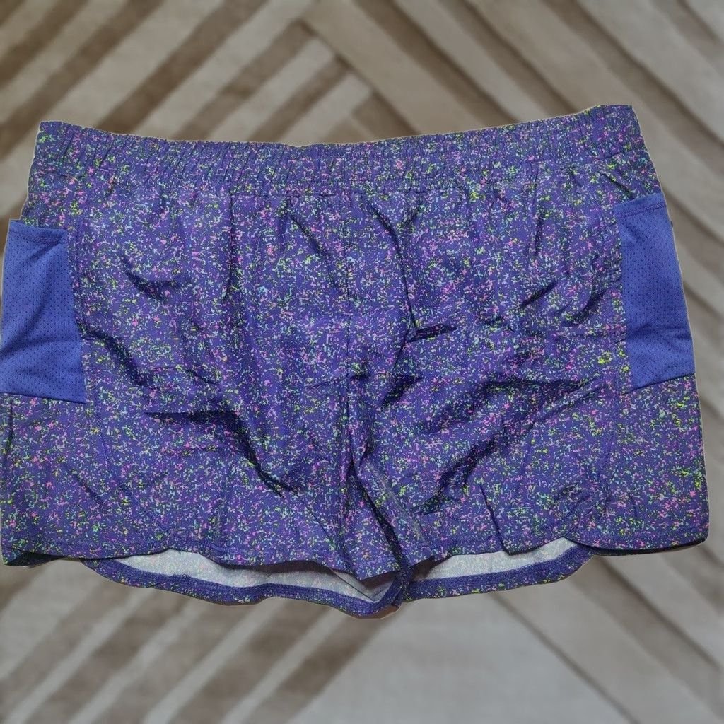 Vintage Xersion Juniors Plus Large Purple Texture Lined Quick-Dri Athletic Shorts NEW Size 36" / US 14 / IT 50 - 1 Thumbnail