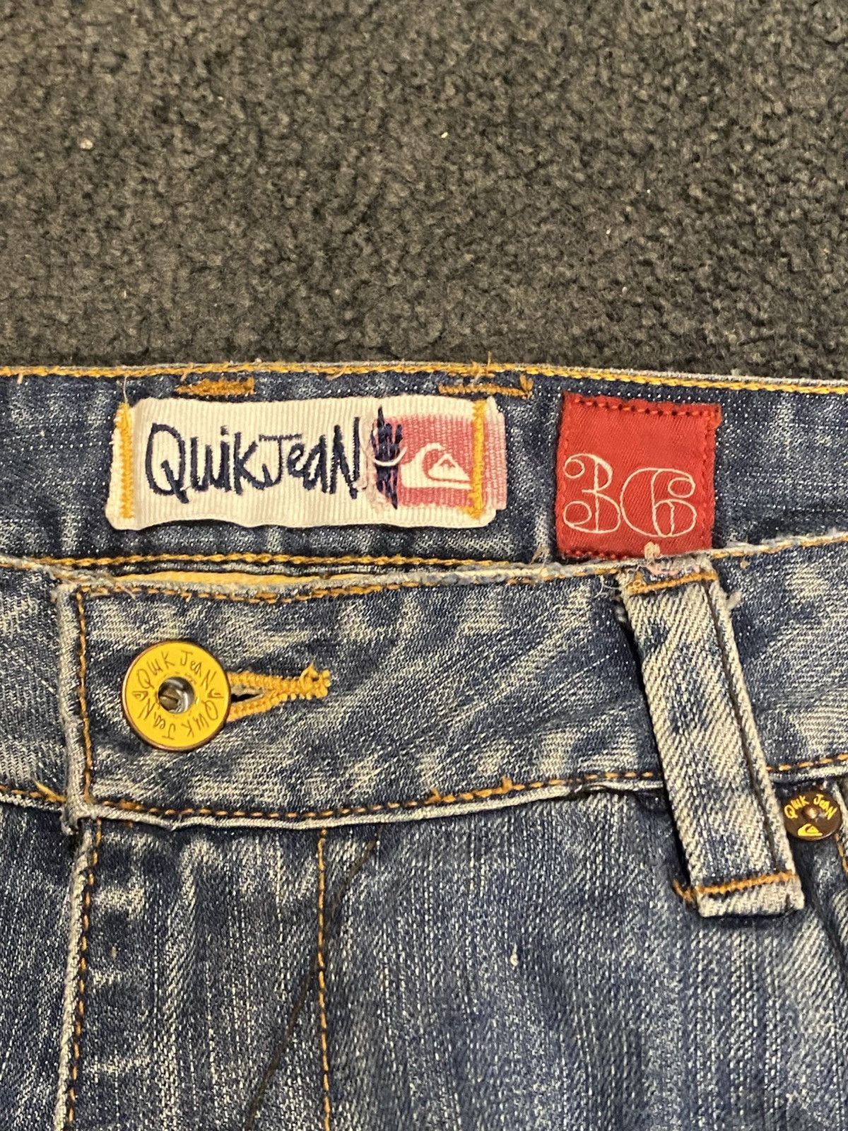 Quiksilver × Vintage VINTAGE Y2K QUICKSILVER BAGGY DENIM PANTS Size US 36 / EU 52 - 8 Thumbnail