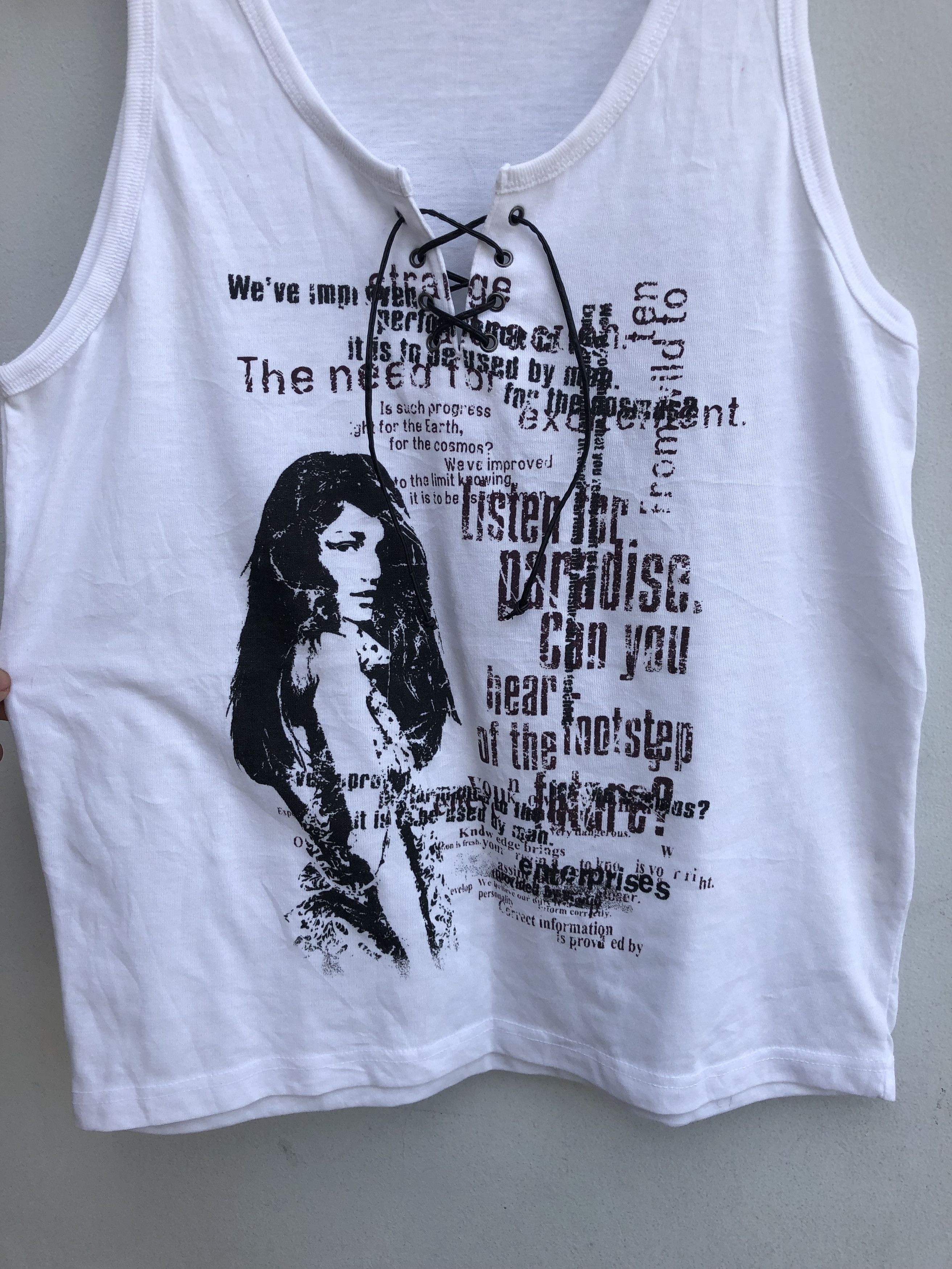 If Six Was Nine × Japanese Brand Zapatear Lace up poem Tanktop Size US M / EU 48-50 / 2 - 2 Thumbnail