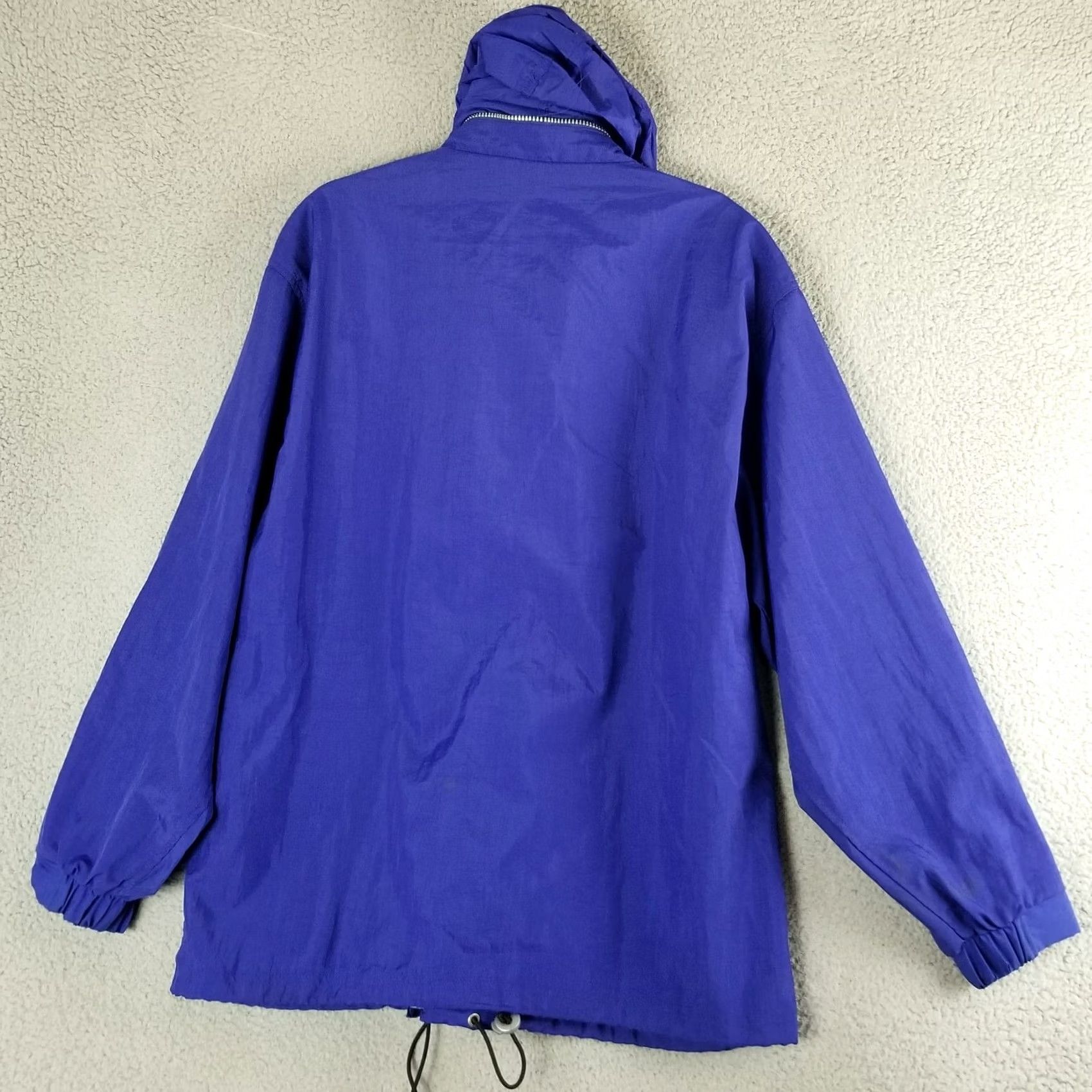 Vintage Woodlake Sport Jacket Windbreaker Nylon Blue M Adult Medium Zip Hood Adjustable Waist Toggle Windbreaker Mens Regular Jacket Outdoor Sport Size US M / EU 48-50 / 2 - 7 Thumbnail