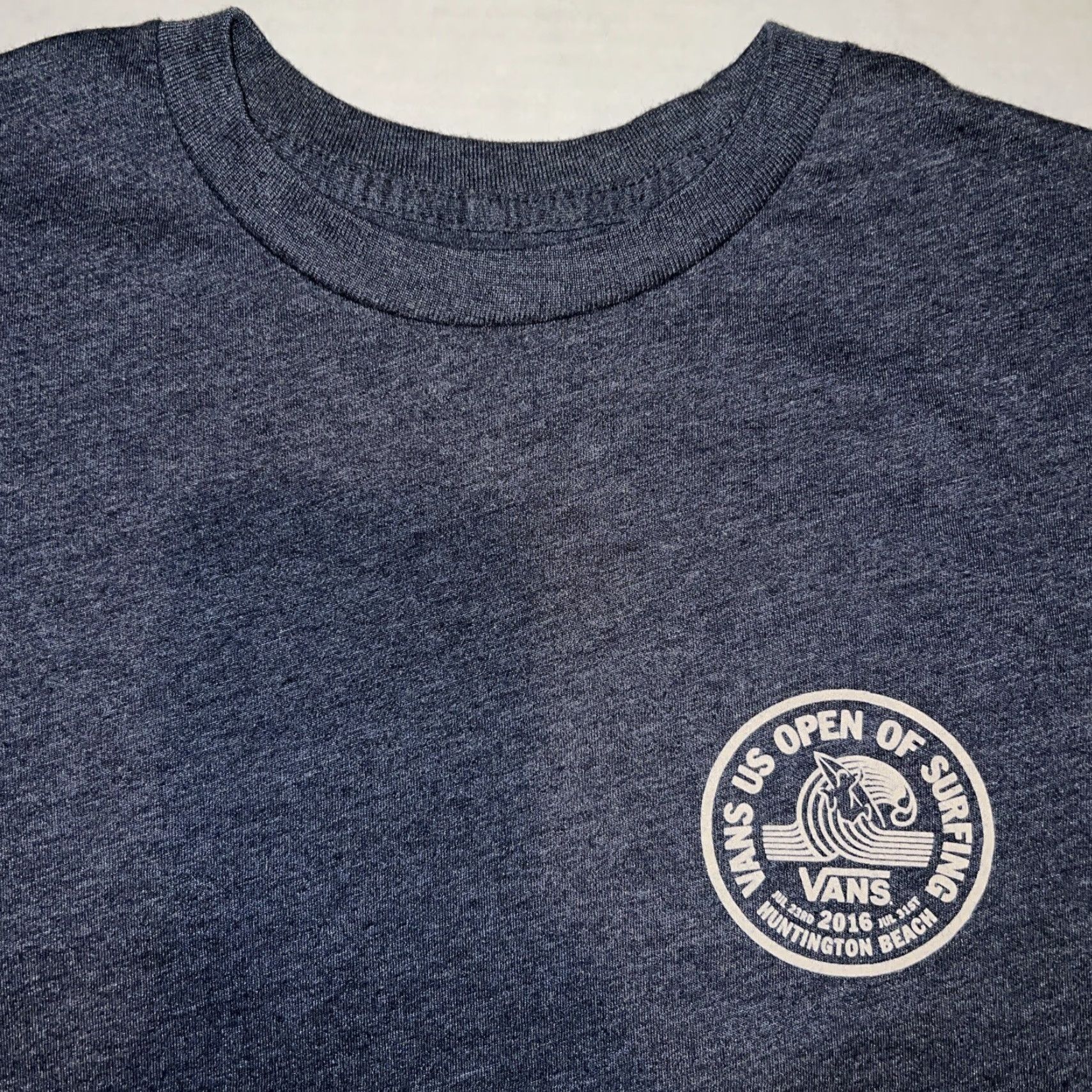 Vans VANS Shirt Men Small Blue 2016 WSL US Open of Surfing Huntington Beach CA Surfer Logo Crew Neck Short Sleeve Cotton Blend Knit Size US S / EU 44-46 / 1 - 4 Thumbnail