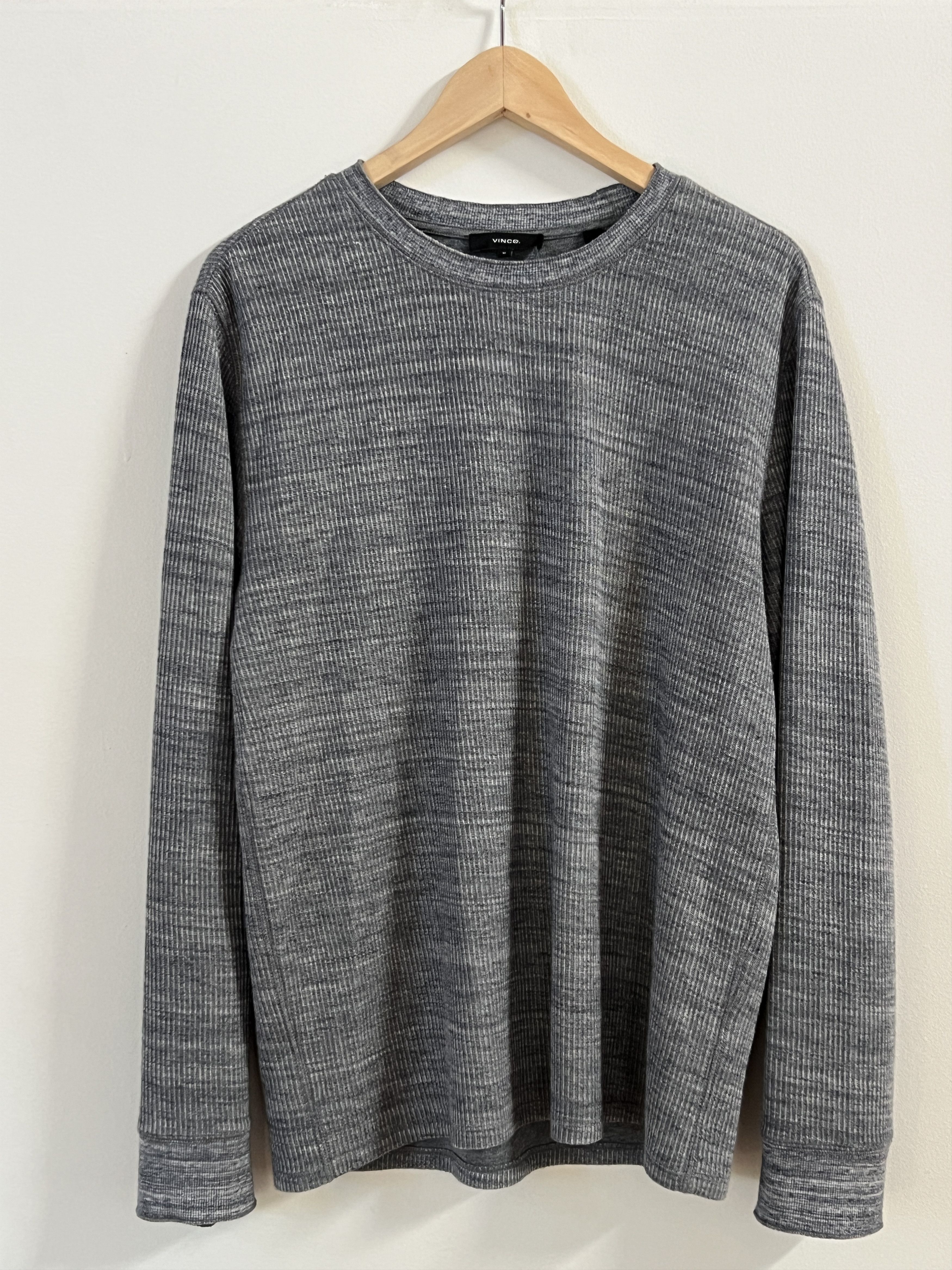 Vince Vince Men's Long Sleeve Thermal Crew Neck Shirt Heather Gray Size US M / EU 48-50 / 2 - 2 Thumbnail