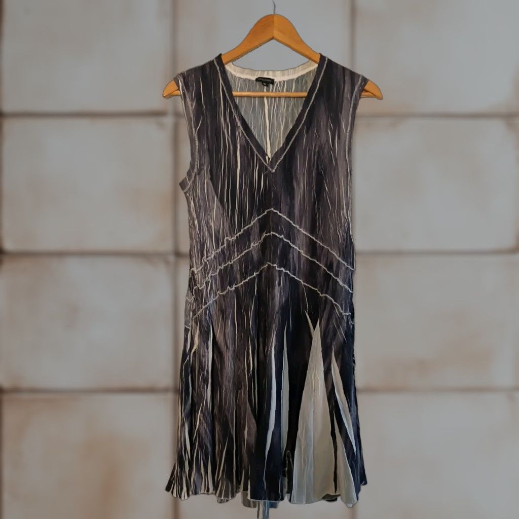 Vintage Komarov Ladies Gray Scale Marble Dress Midi Sleeveless Small Size S / US 4 / IT 40 - 1 Thumbnail
