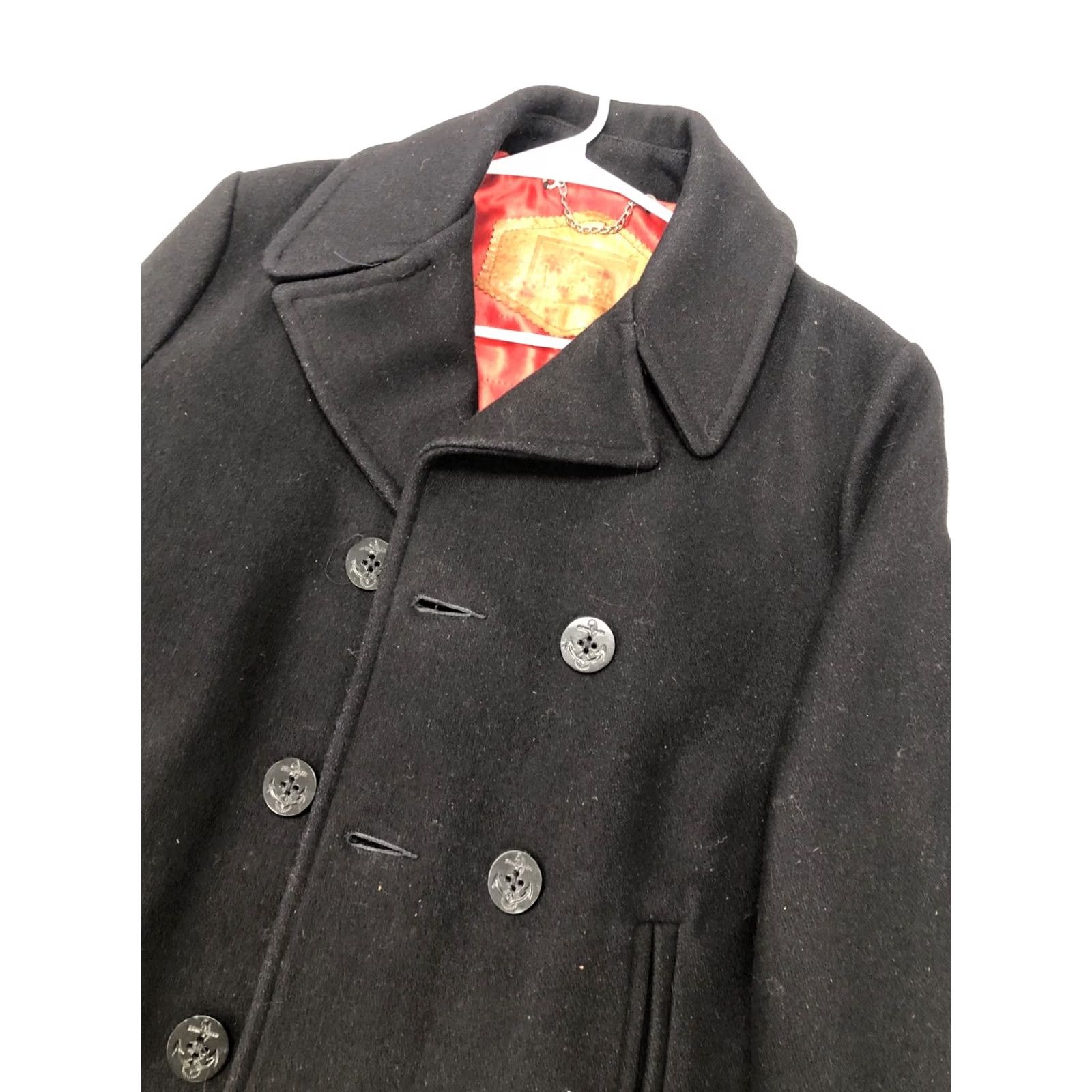 Vintage VINTAGE Woolrich Womens Wool Naval Pea Coat Double Breasted Size S (36) Black USA Made Size S / US 4 / IT 40 - 3 Thumbnail